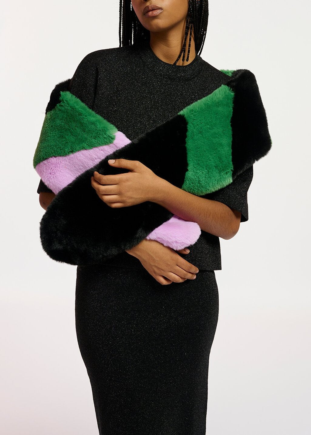 Black lurex short-sleeved sweater RE—SSENTIEL | Essentiel second hand