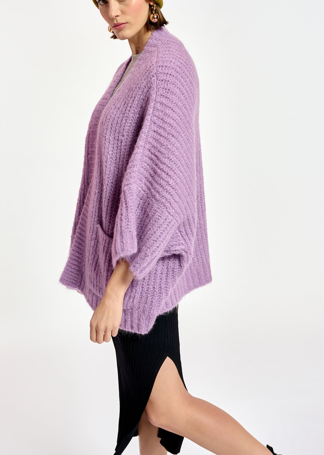 Mauve boxy cut cardigan RE—SSENTIEL | Essentiel second hand