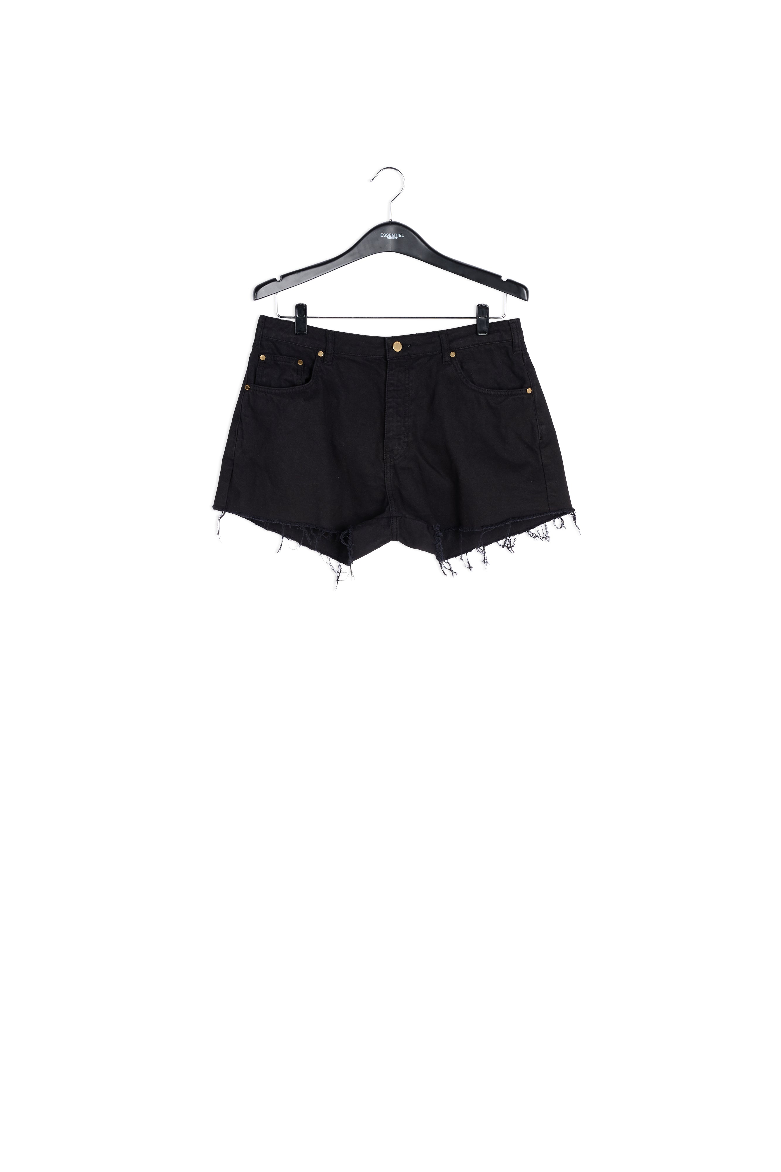 Black frayed denim shorts RE—SSENTIEL | Essentiel second hand