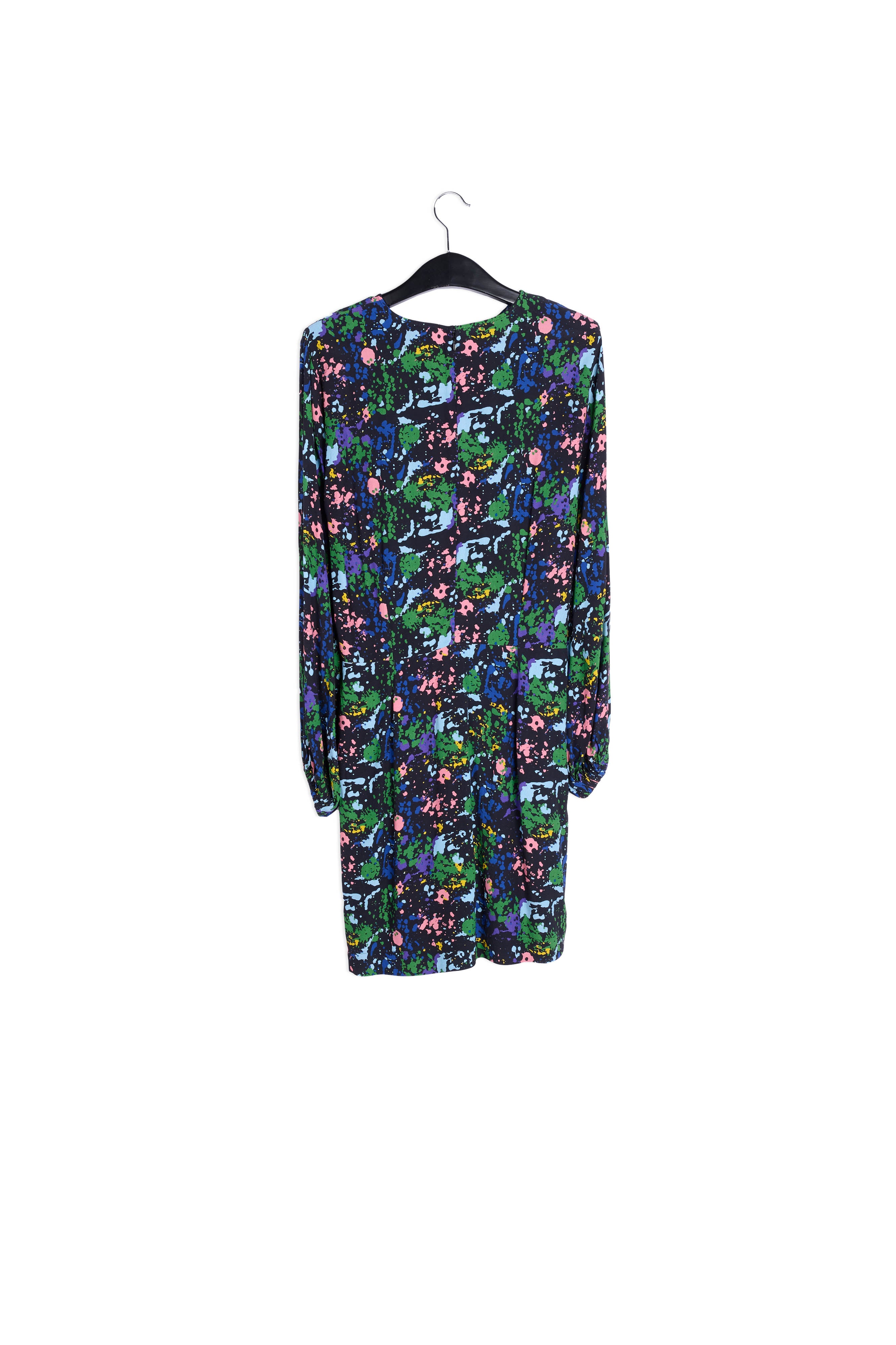 Black and blue floral print mini dress RE—SSENTIEL | Essentiel second hand