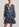 Donkerblauwe a-jurk met bloemenprint Faume - seconde main