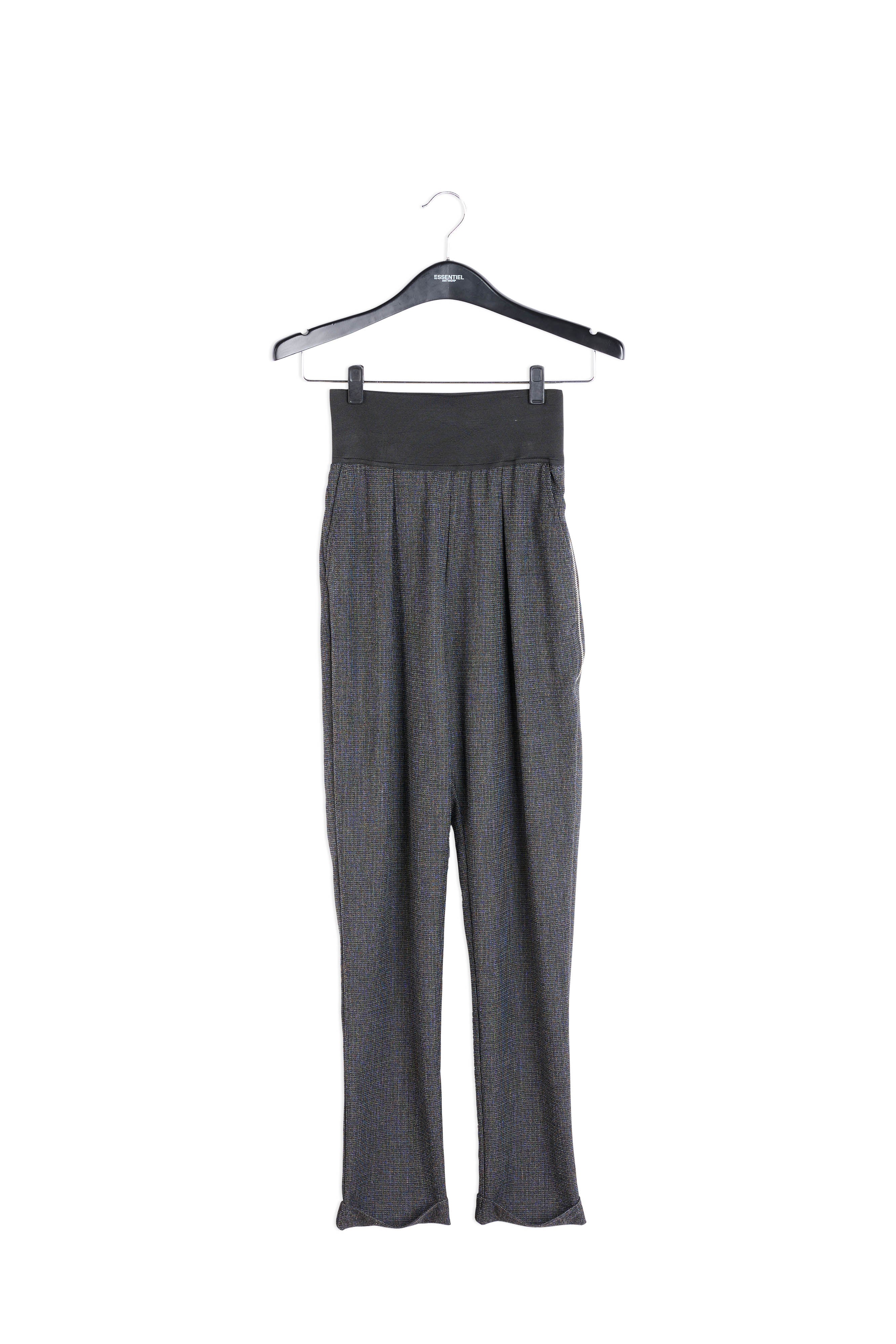 Pantalon fuselé noir et blanc à taille haute RE—SSENTIEL | Essentiel second hand