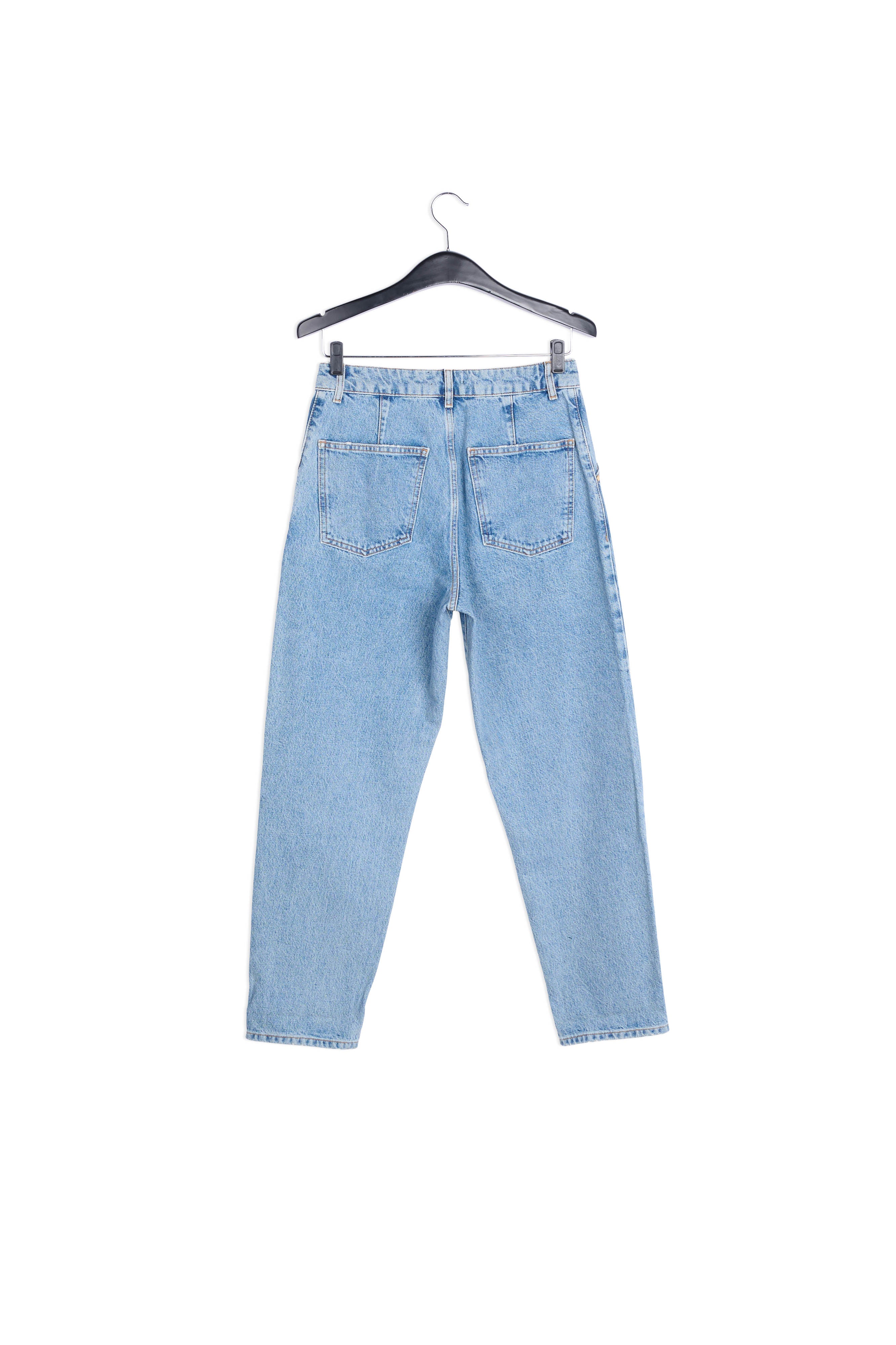 Donkerblauwe jeans met hoge taille RE—SSENTIEL | Essentiel second hand