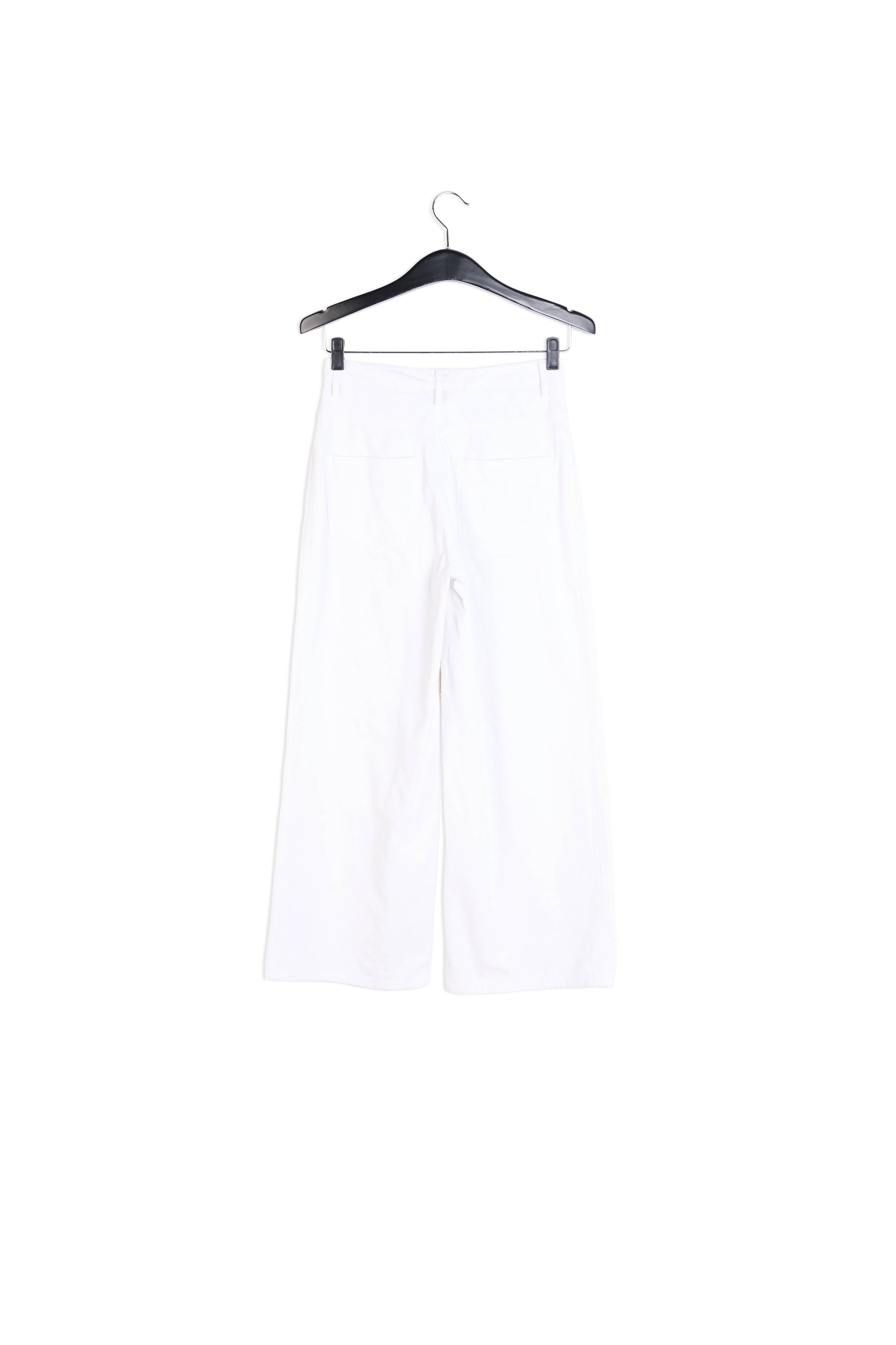 Pantalon 7/8ème jambes larges en velours blanc cassé RE—SSENTIEL | Essentiel second hand