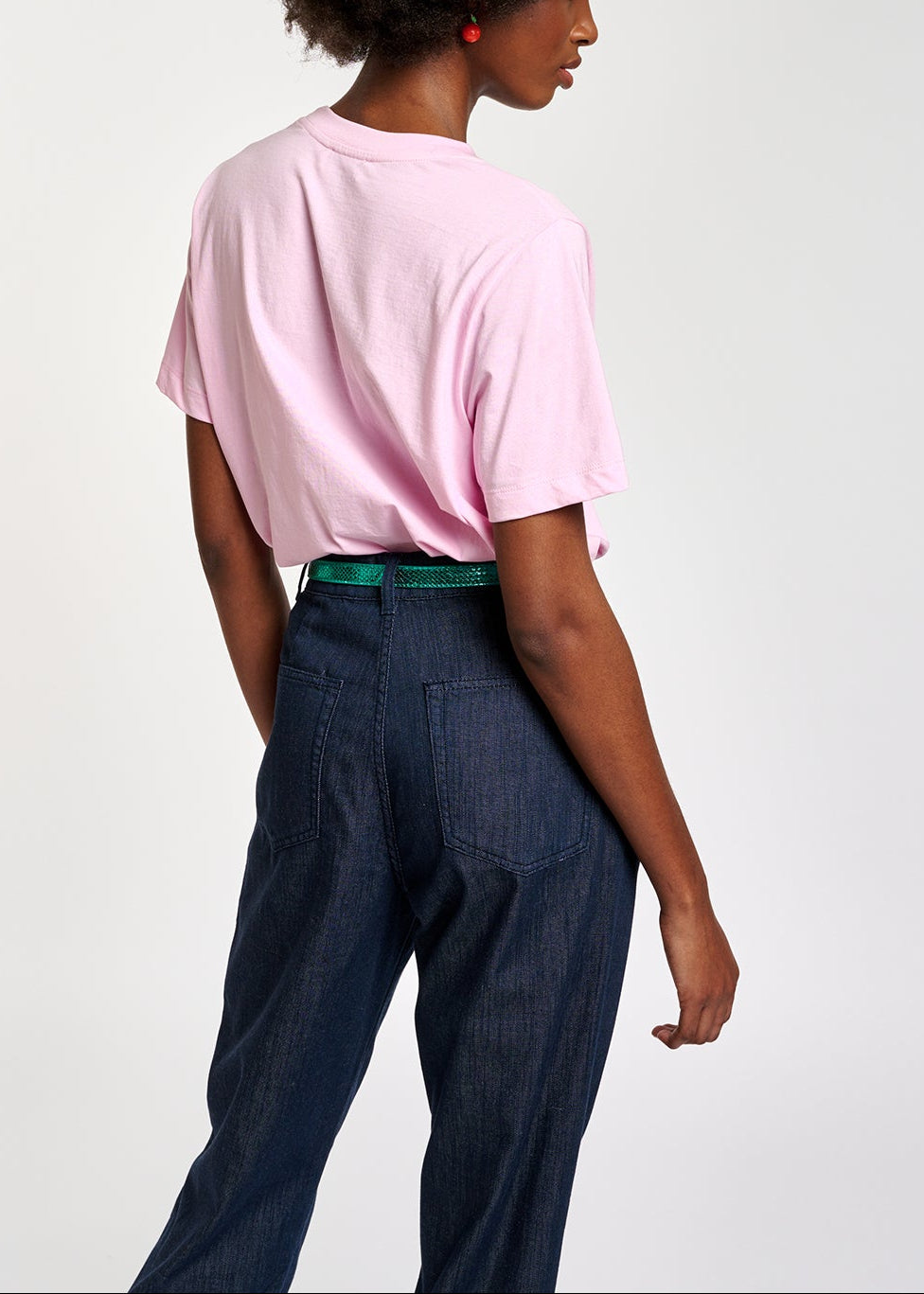 Light pink T-shirt with embroidery detail RE—SSENTIEL | Essentiel second hand