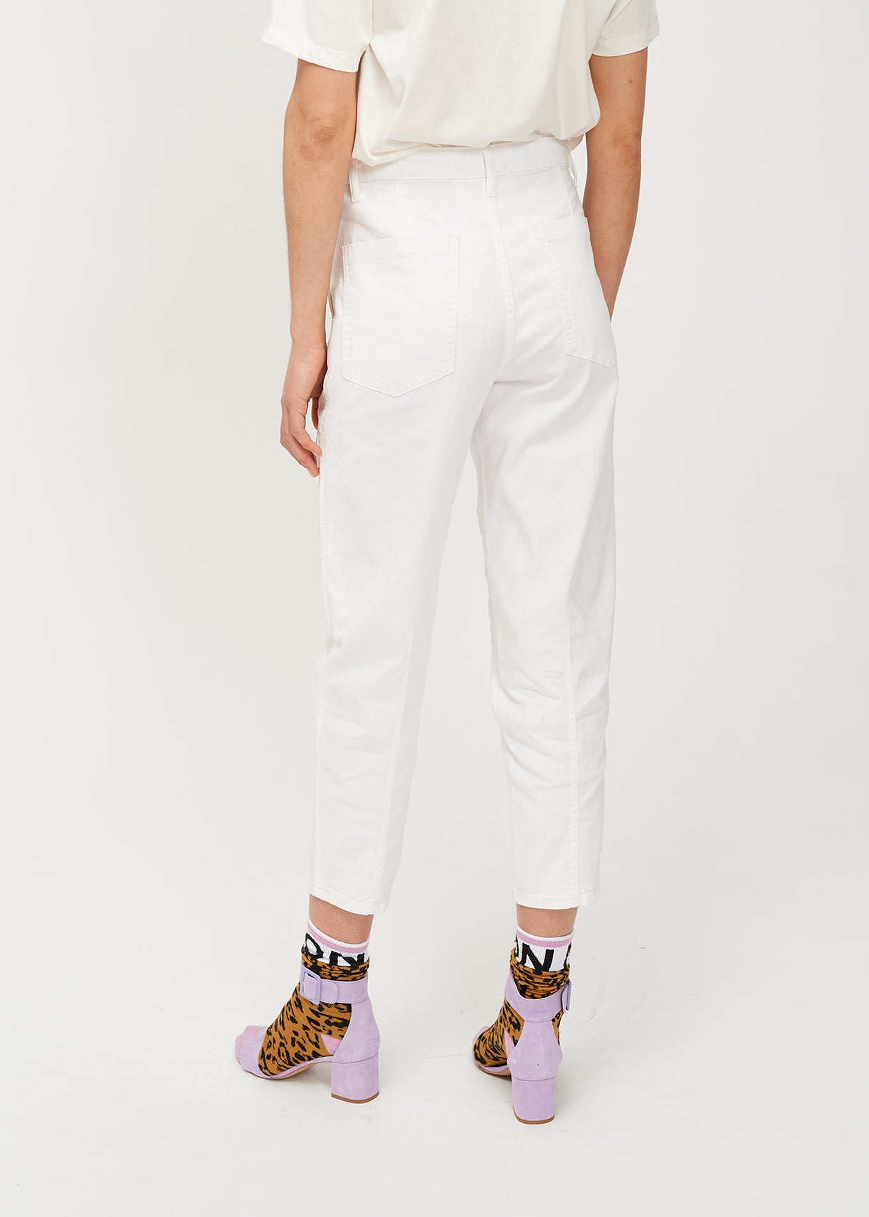 White cropped straight-leg jeans RE—SSENTIEL | Essentiel second hand