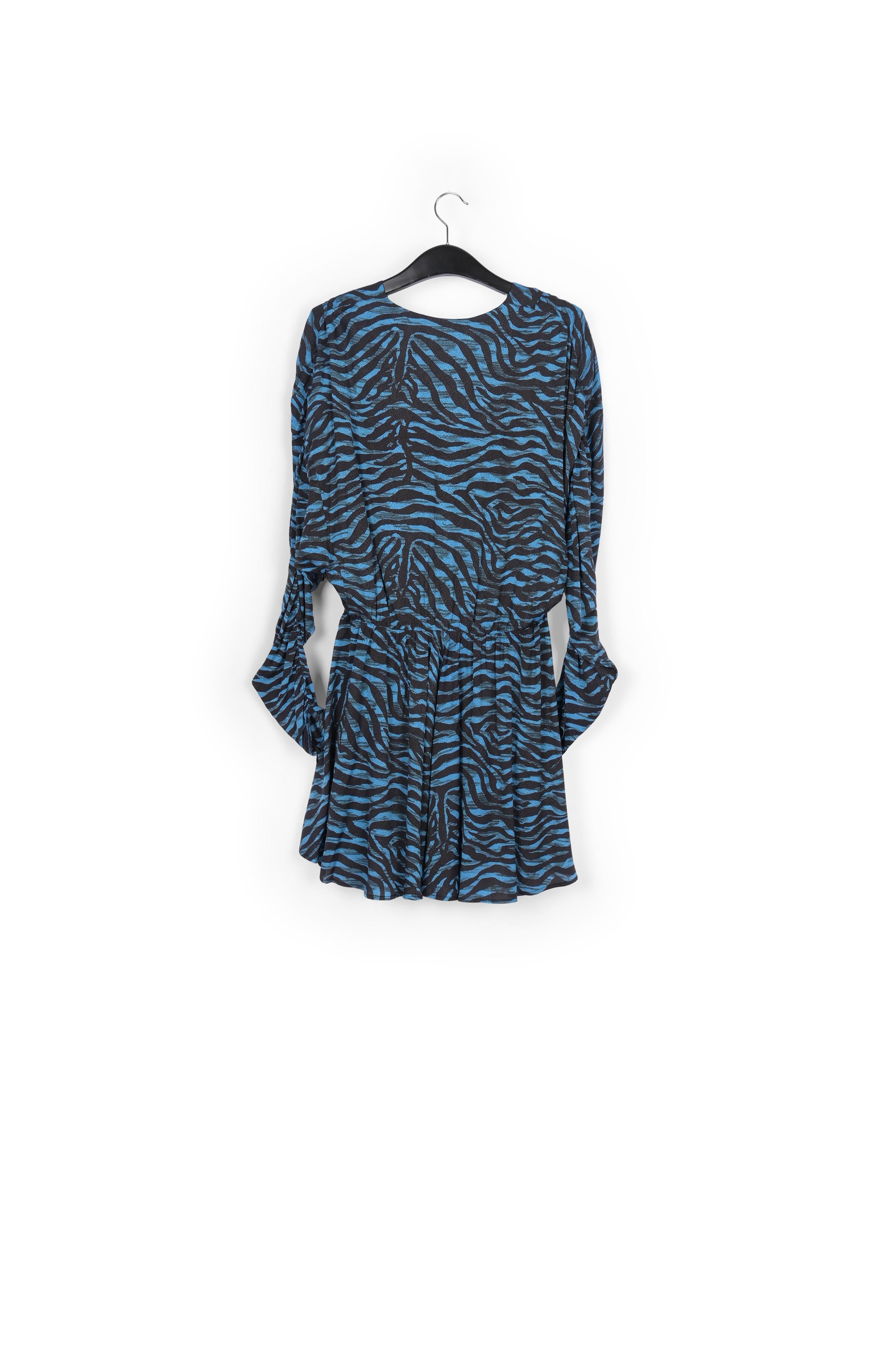 Turquoise and black zebra print mini dress RE—SSENTIEL | Essentiel second hand