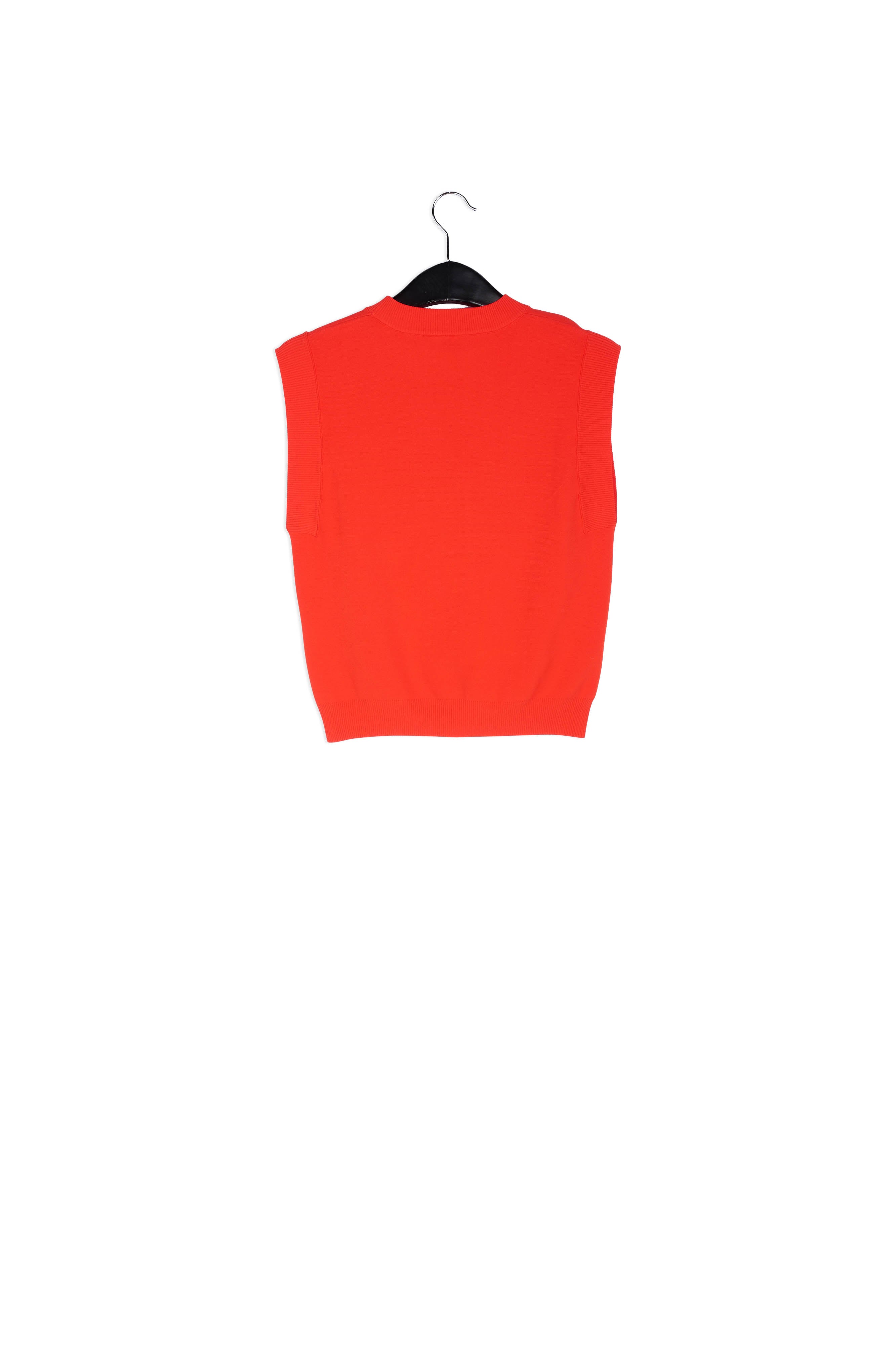 Red sleeveless knitted top RE—SSENTIEL | Essentiel second hand