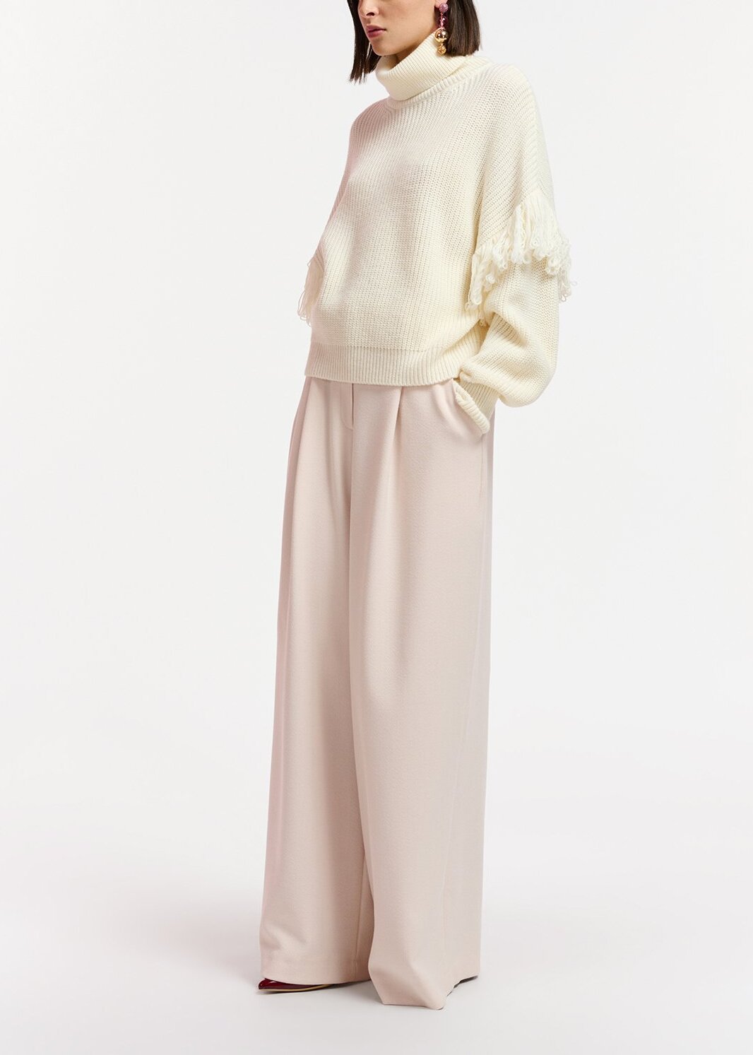 Pull en tricot écru à  franges RE—SSENTIEL | Essentiel second hand