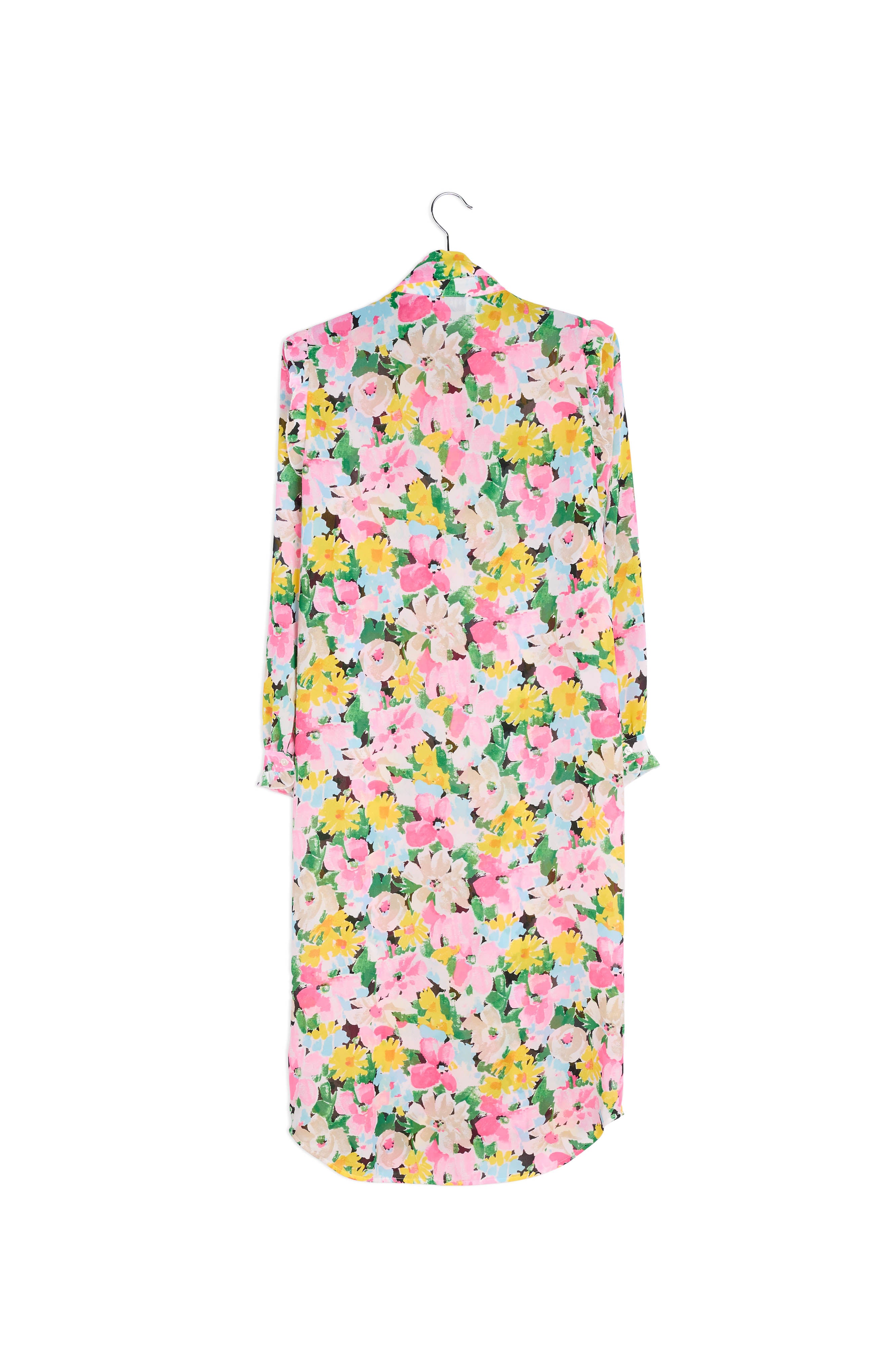 Kleurrijke hemdjurk met bloemen en ruches RE—SSENTIEL | Essentiel second hand