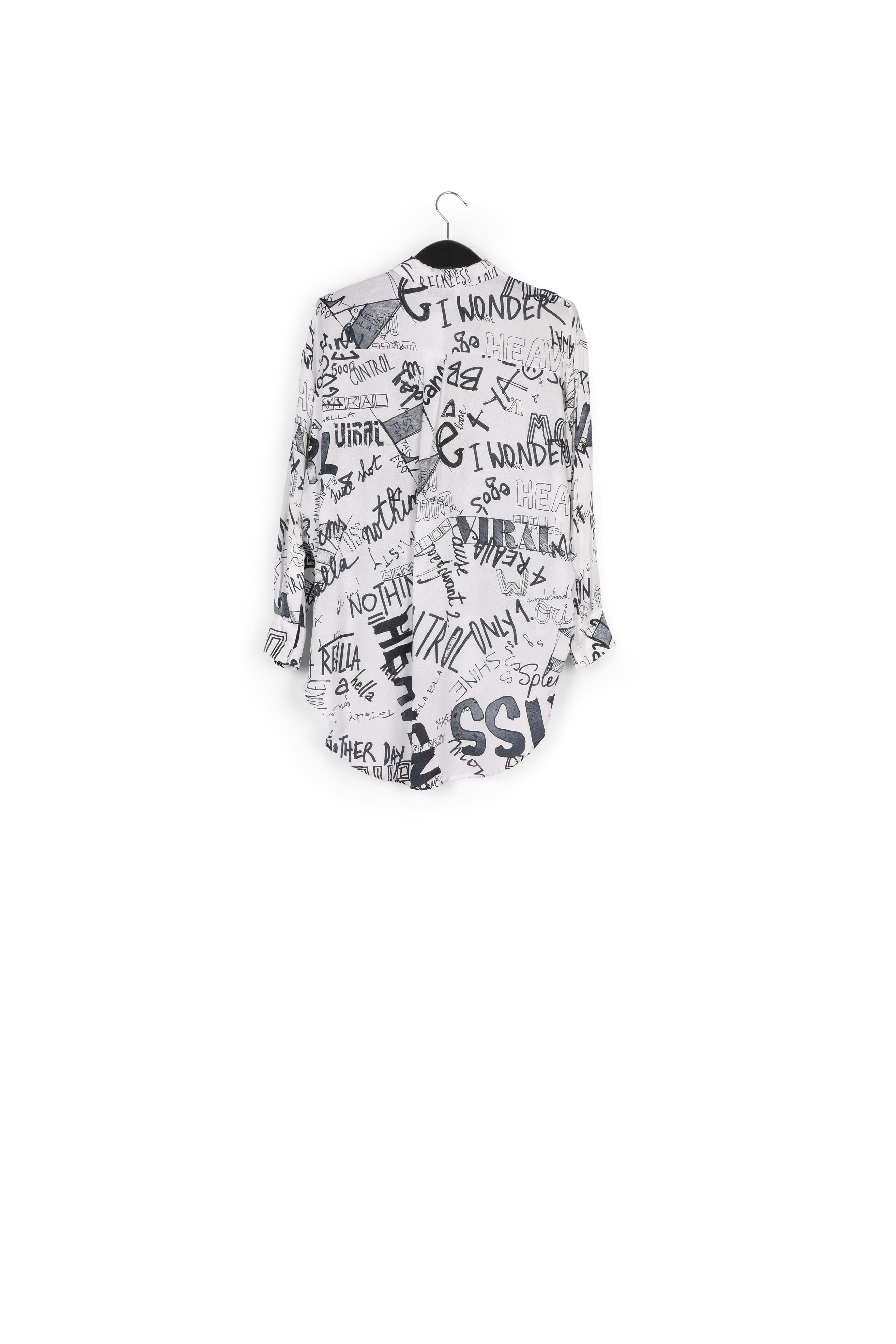 Off-white and black graffiti-print shirt RE—SSENTIEL | Essentiel second hand