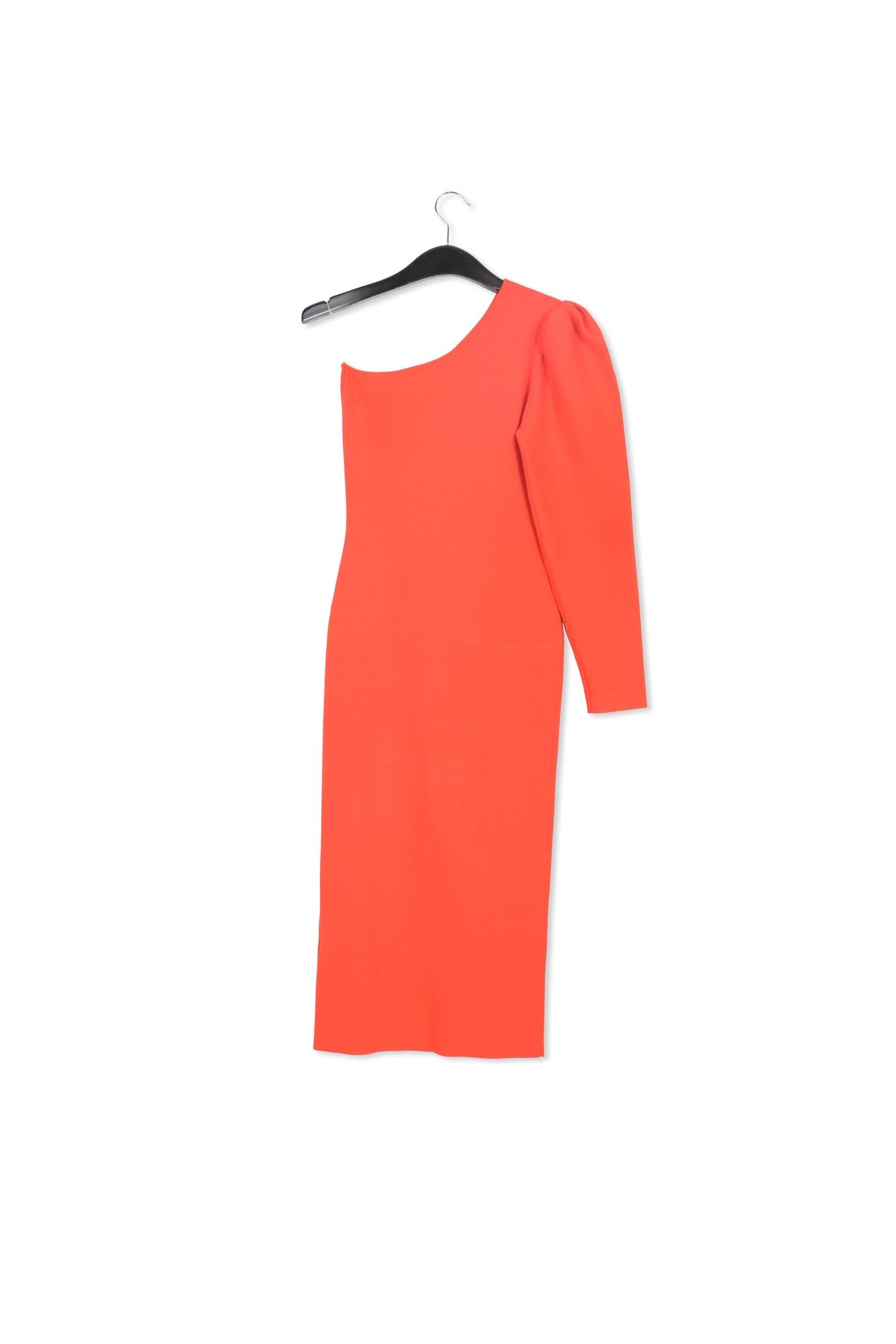 Red one-shoulder stretchy-jersey midi dress RE—SSENTIEL | Essentiel second hand