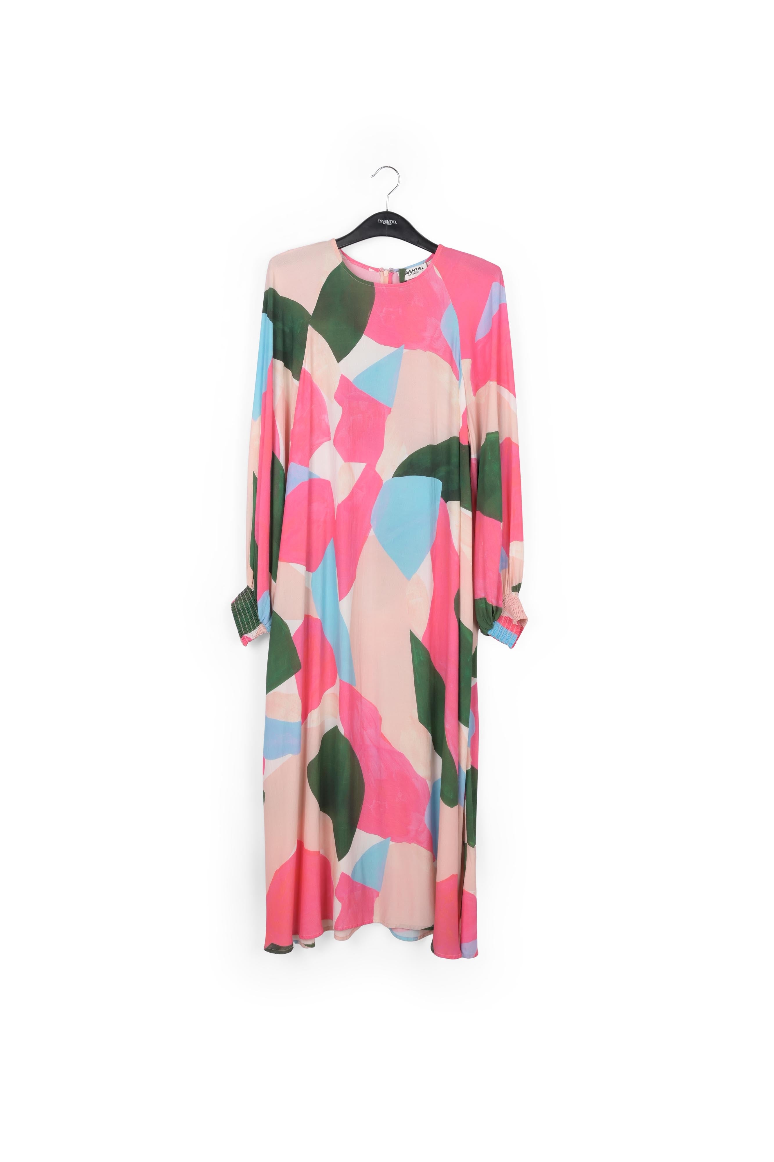 Maxi robe à imprimé graphique rose clair, rose et bleu RE—SSENTIEL | Essentiel second hand