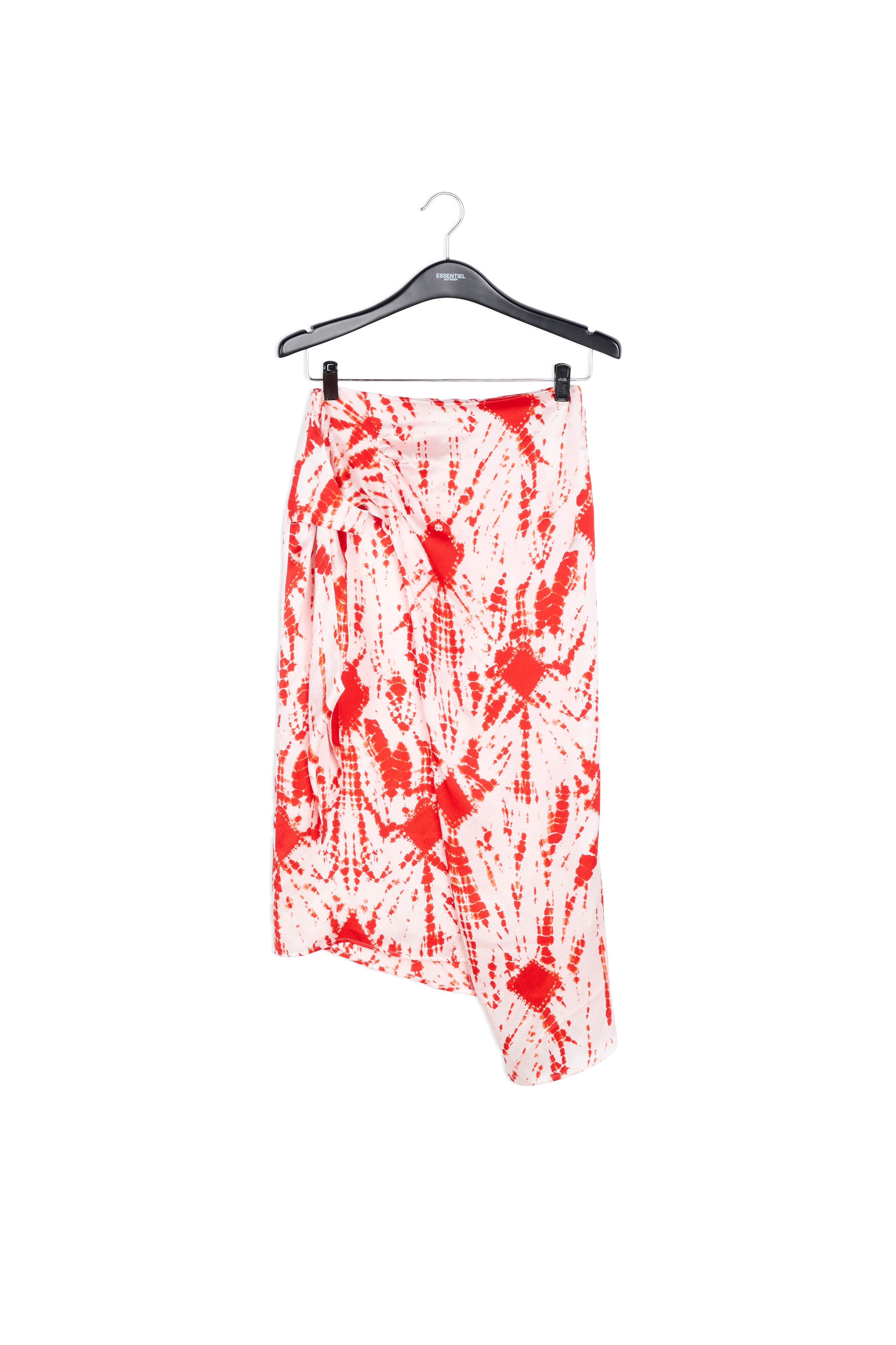 Jupe midi en soie tie-dye blanc cassé et vert RE—SSENTIEL | Essentiel second hand