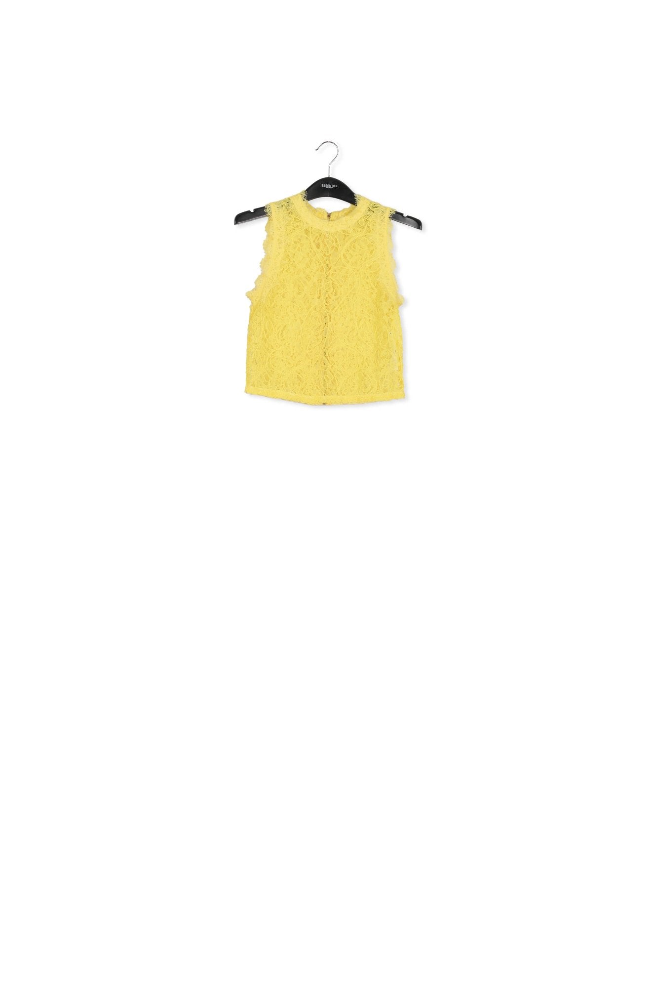 Yellow embroidered lace top RE—SSENTIEL | Essentiel second hand