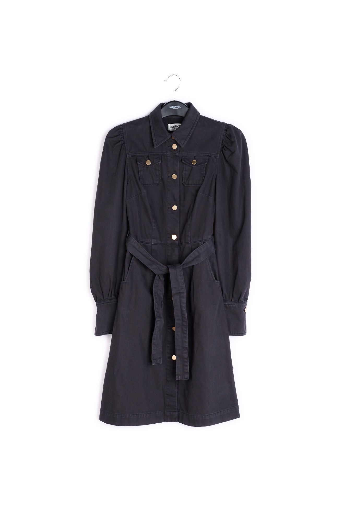 Black denim shirt dress RE—SSENTIEL | Essentiel second hand