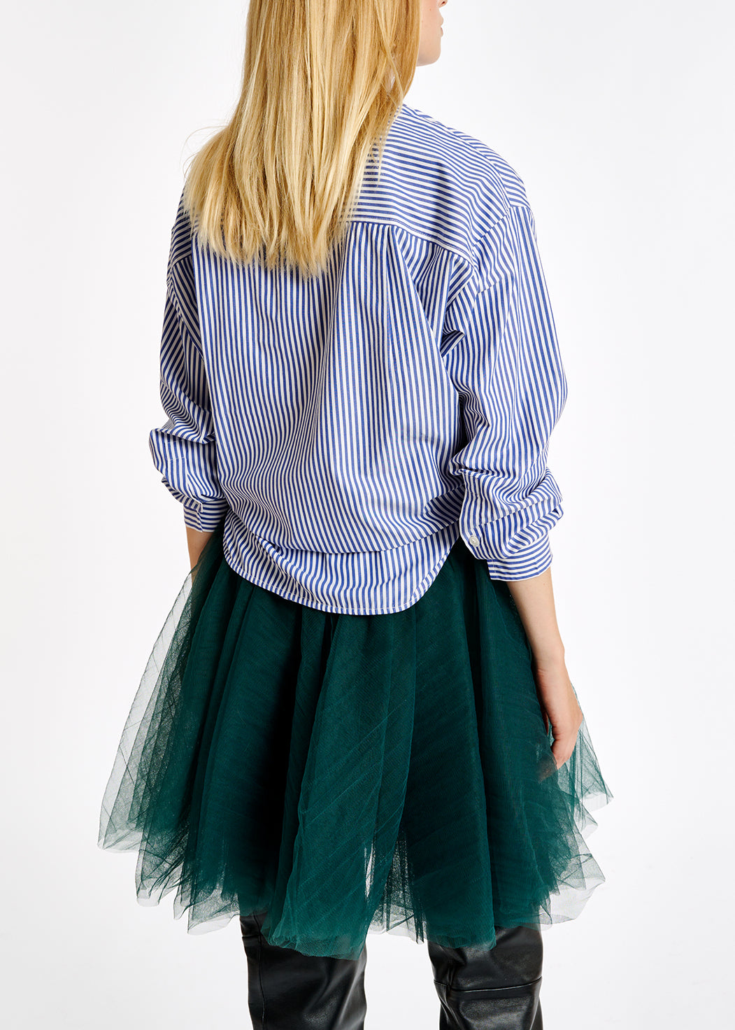 Blue and white striped shirt with rhinestone-embellishment RE—SSENTIEL | Essentiel second hand