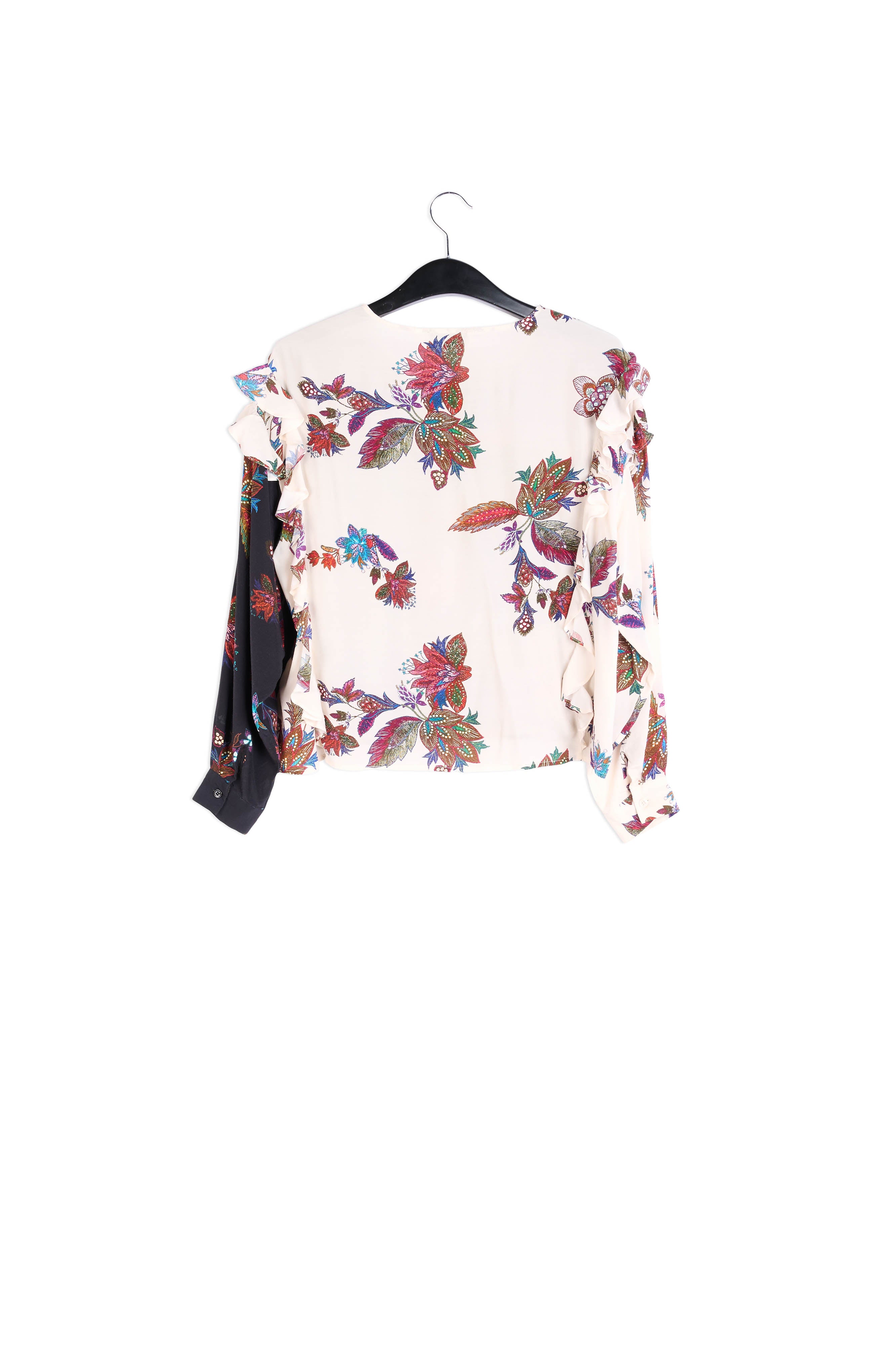 Black and white top with floral print RE—SSENTIEL | Essentiel second hand