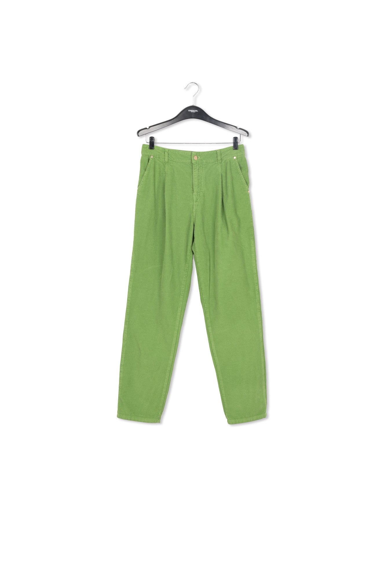 Green cotton-corduroy pants RE—SSENTIEL | Essentiel second hand