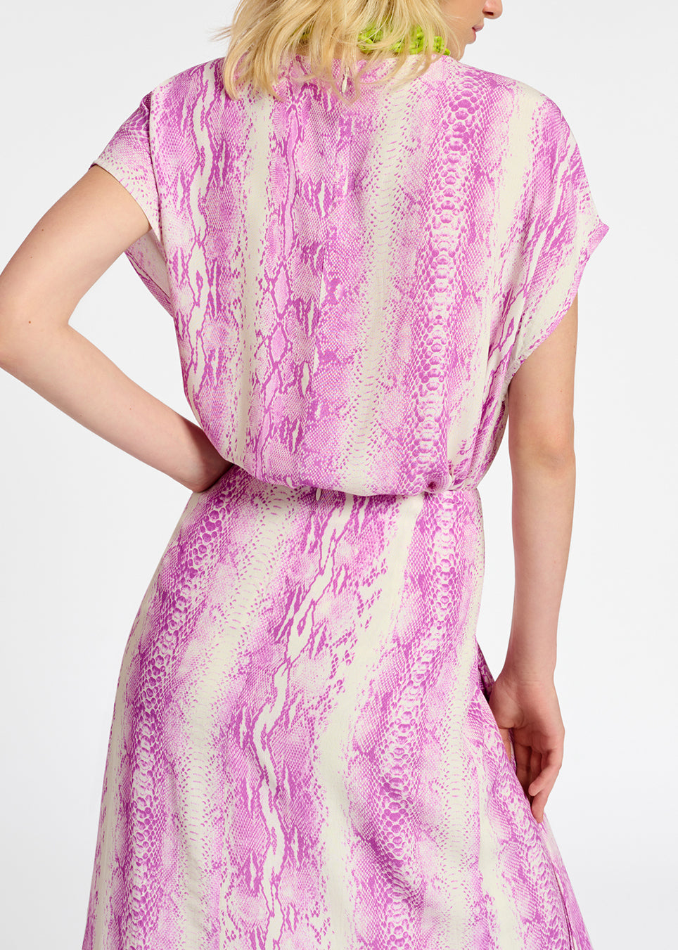 White and purple snake-print midi skirt RE—SSENTIEL | Essentiel second hand