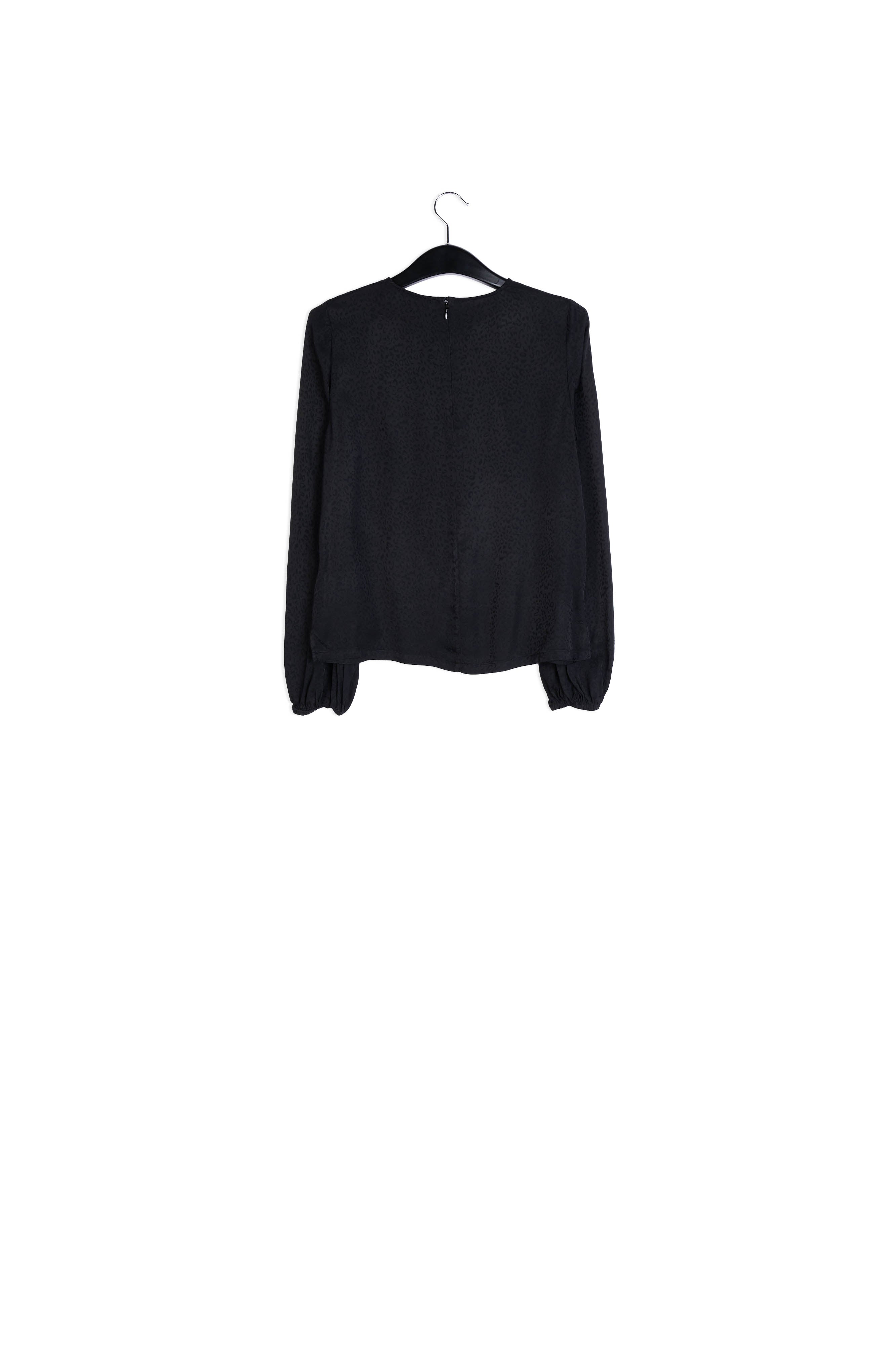 Zwart viscose overhemd met spattenprint RE—SSENTIEL | Essentiel second hand