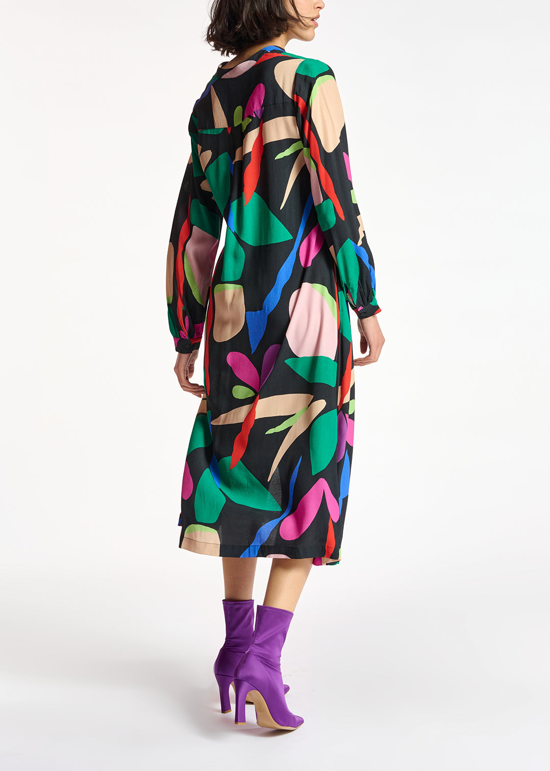 Black graphic-print shirt dress RE—SSENTIEL | Essentiel second hand