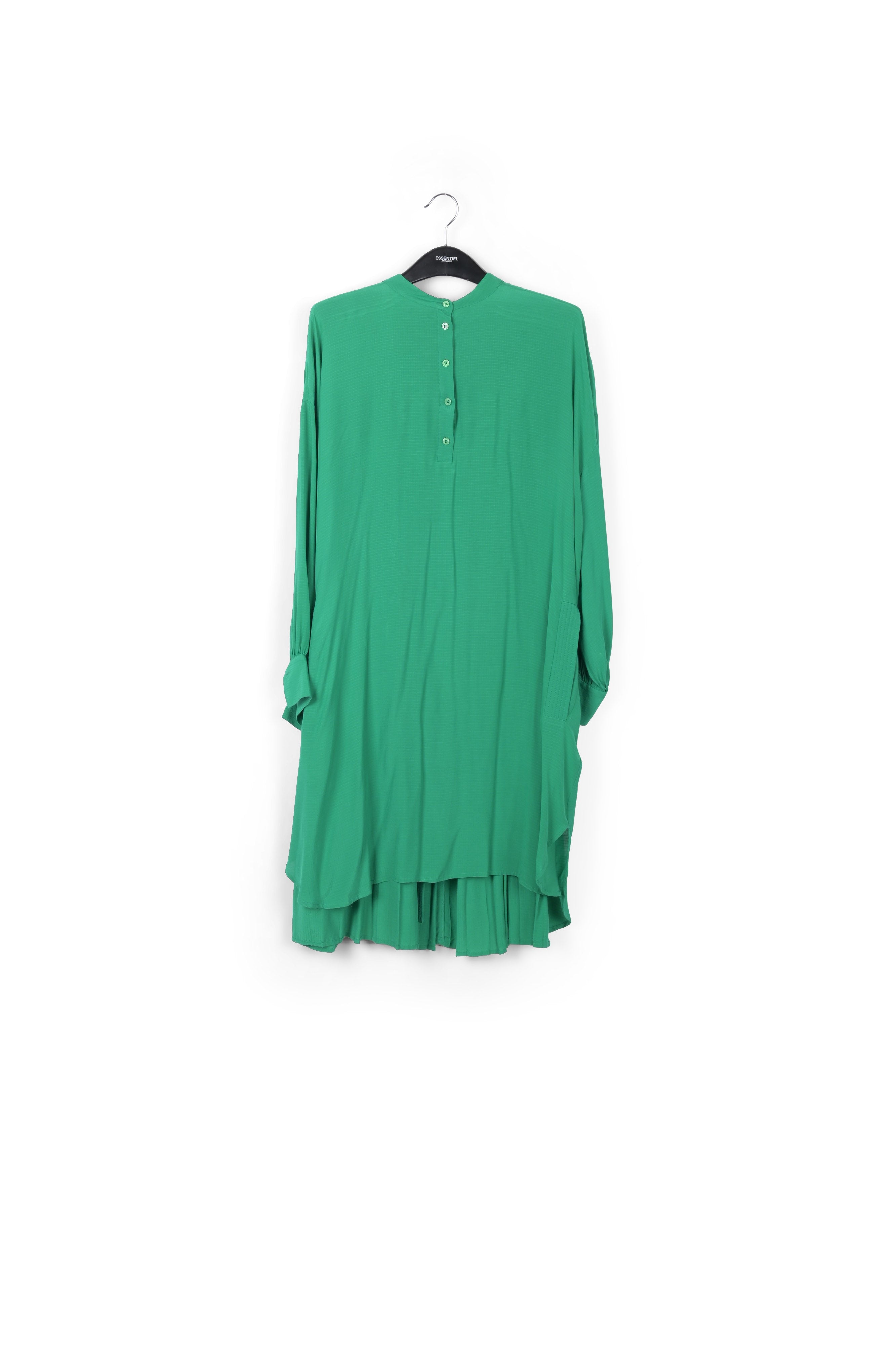 Green relaxed-fit shirt dress with plissé backside RE—SSENTIEL | Essentiel second hand