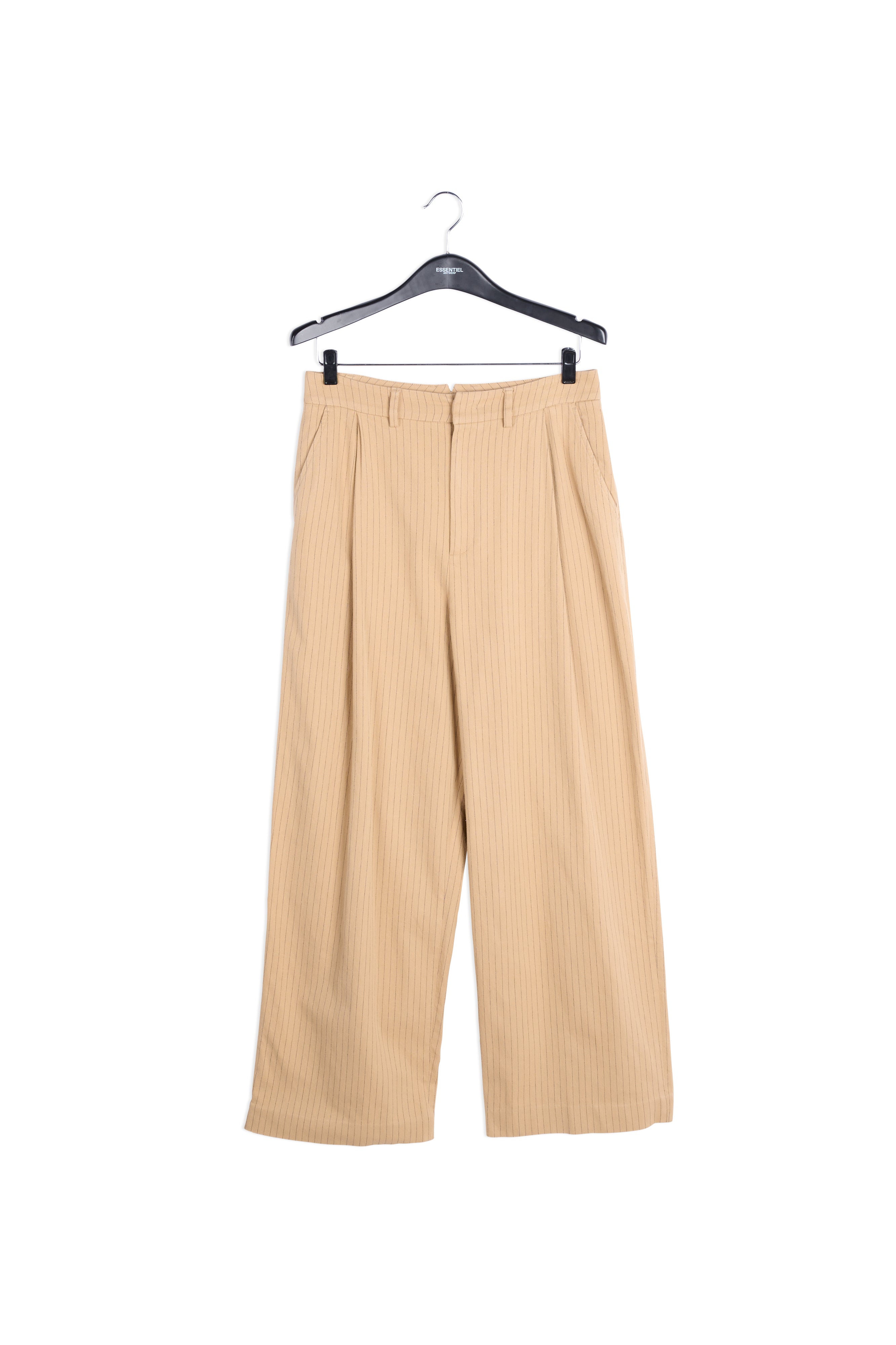 Brown pinstriped wide-leg pants RE—SSENTIEL | Essentiel second hand