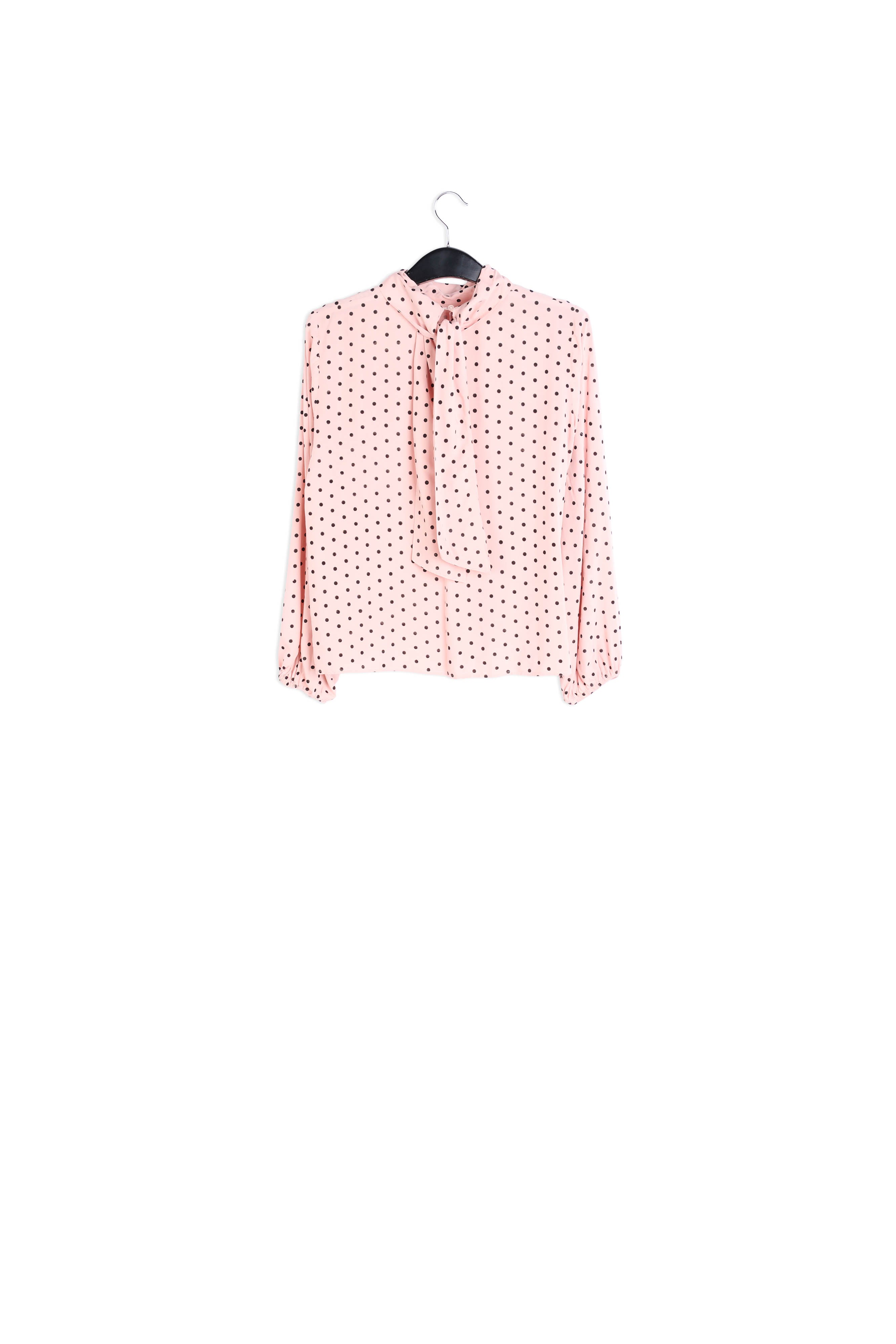 Blouse rose avec nœud et pois RE—SSENTIEL | Essentiel second hand