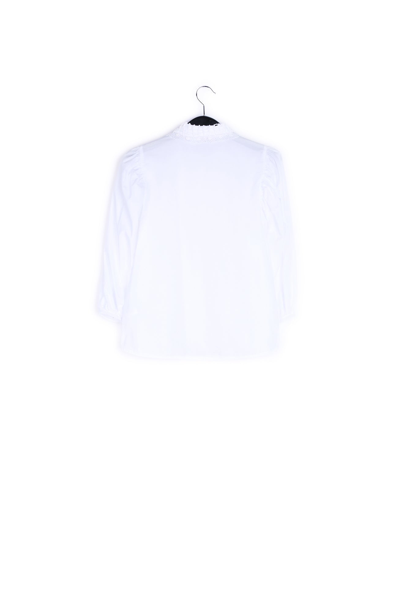 White cotton-poplin shirt with lace collar RE—SSENTIEL | Essentiel second hand