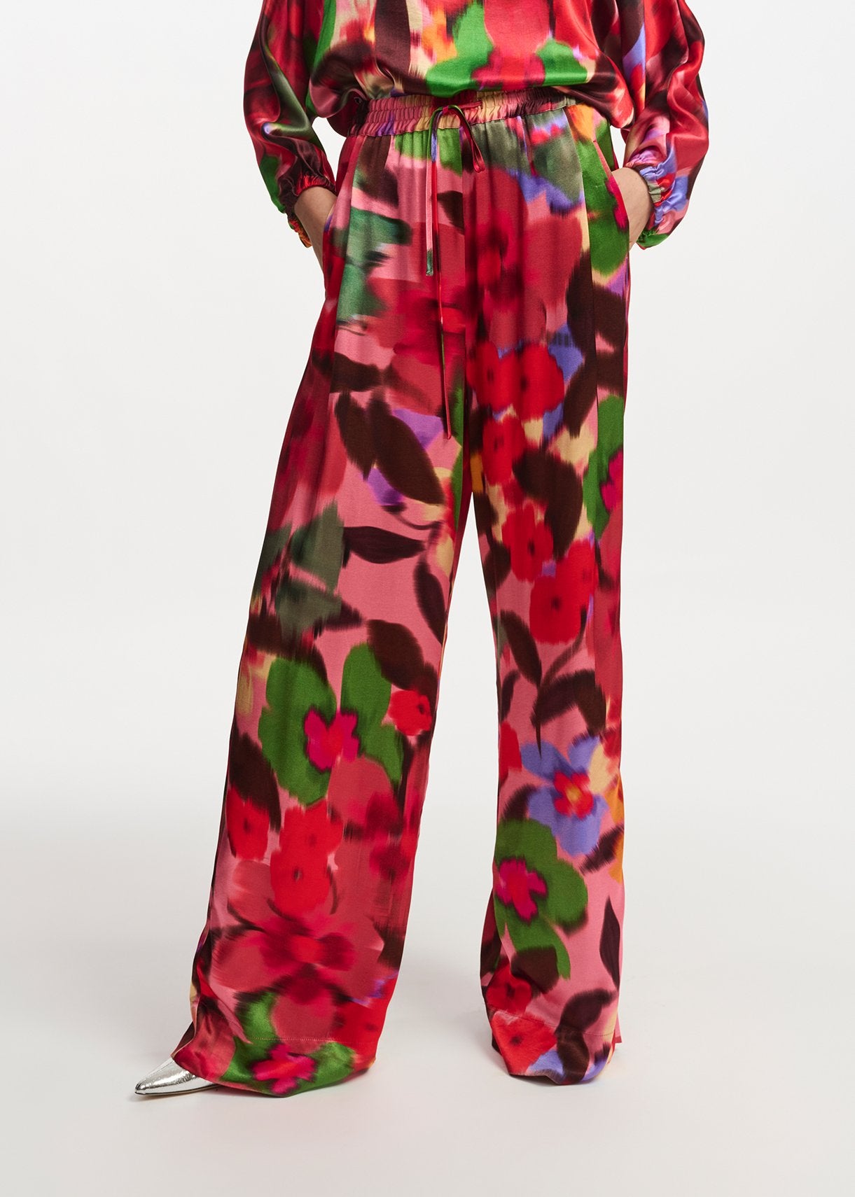 Multicolor floral print wide-leg pants RE—SSENTIEL | Essentiel second hand