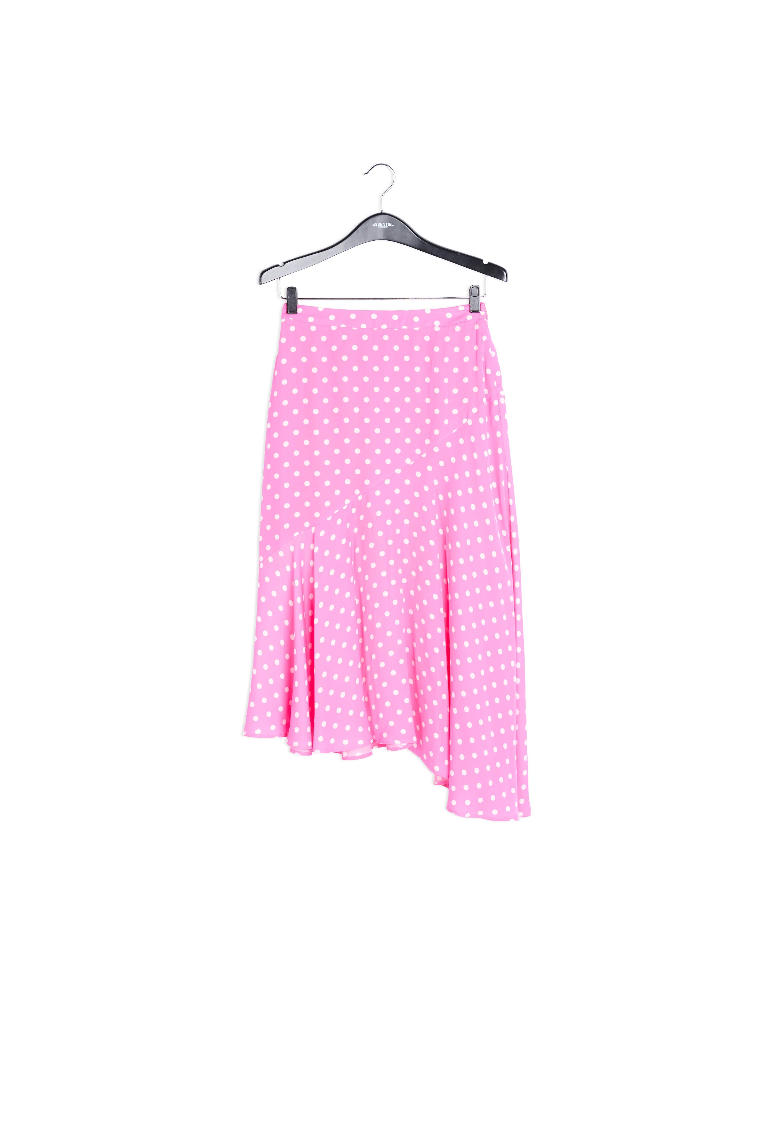 Neon pink polka dot midi skirt RE—SSENTIEL | Essentiel second hand