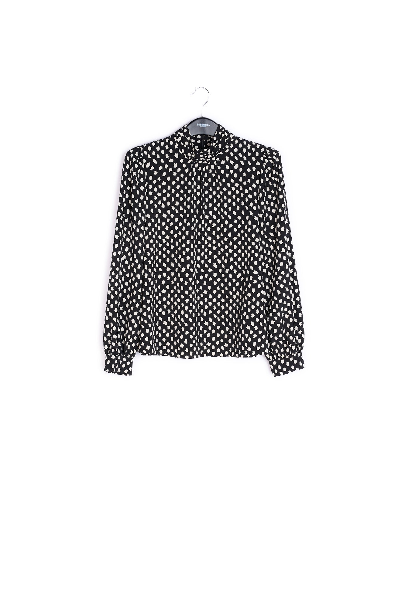 Black polka dot turtleneck top RE—SSENTIEL | Essentiel second hand