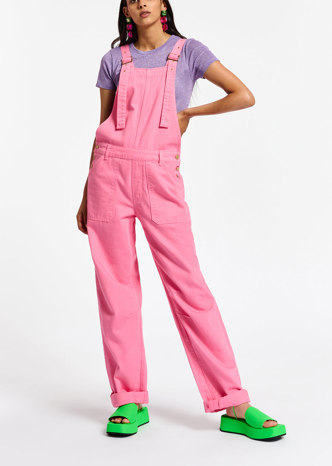 Salopette en coton rose néon RE—SSENTIEL | Essentiel second hand