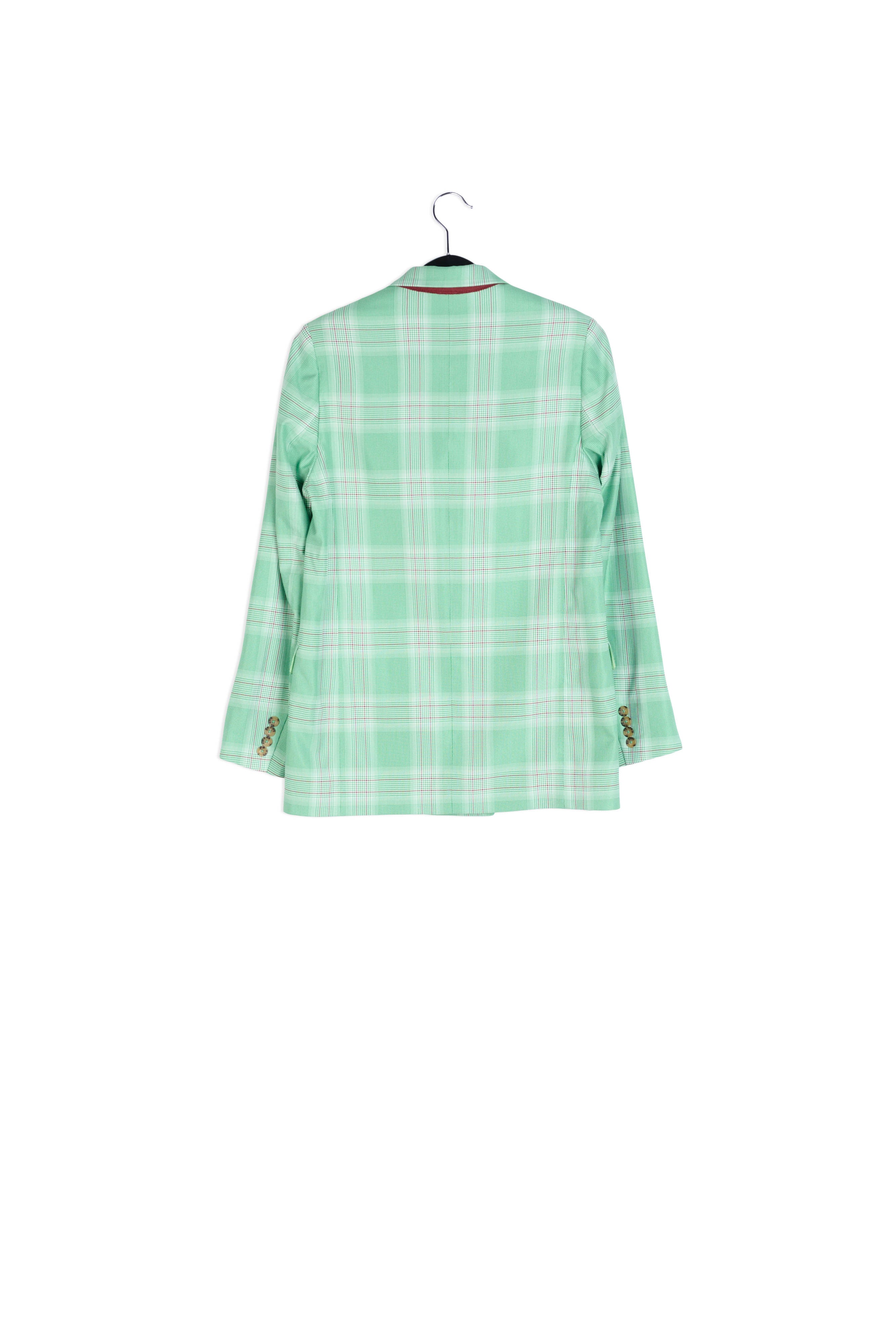 Veste croisée en tartan vert RE—SSENTIEL | Essentiel second hand