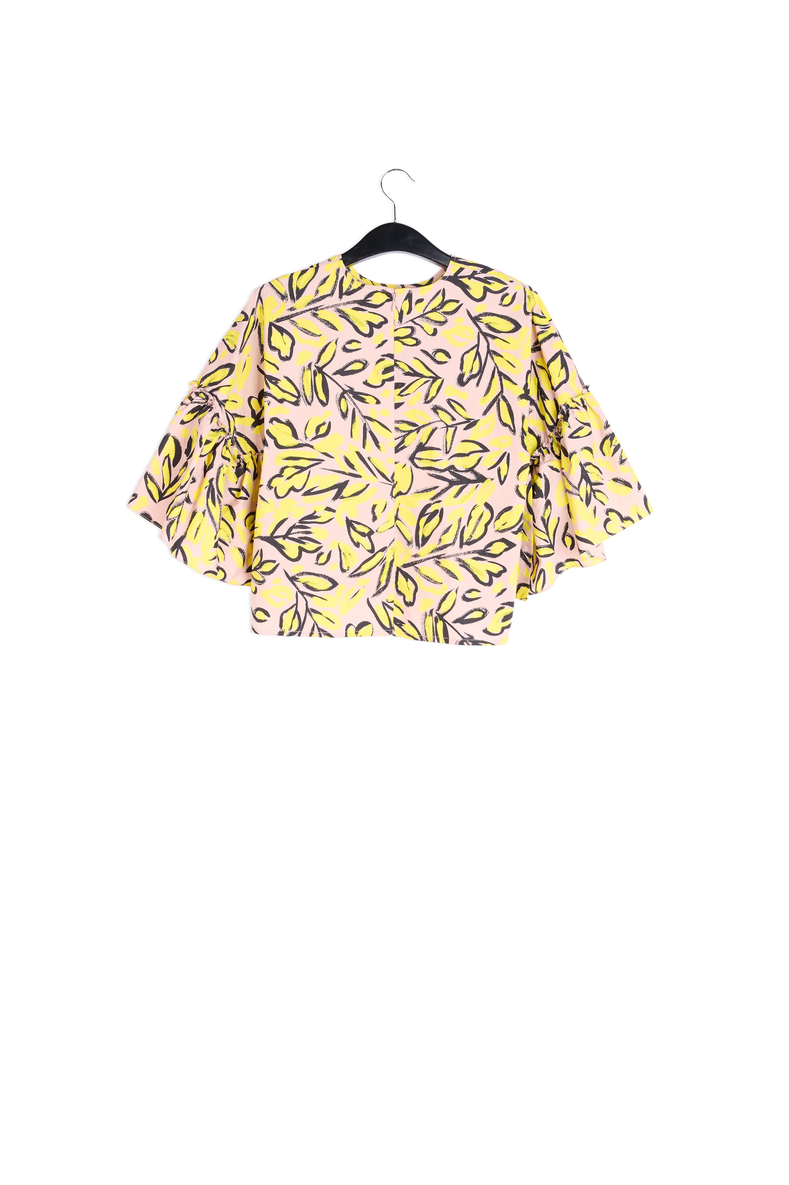 White cotton top with ruffled sleeves RE—SSENTIEL | Essentiel second hand