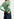 Mint green and dark green tie-dye sweater Faume - seconde main