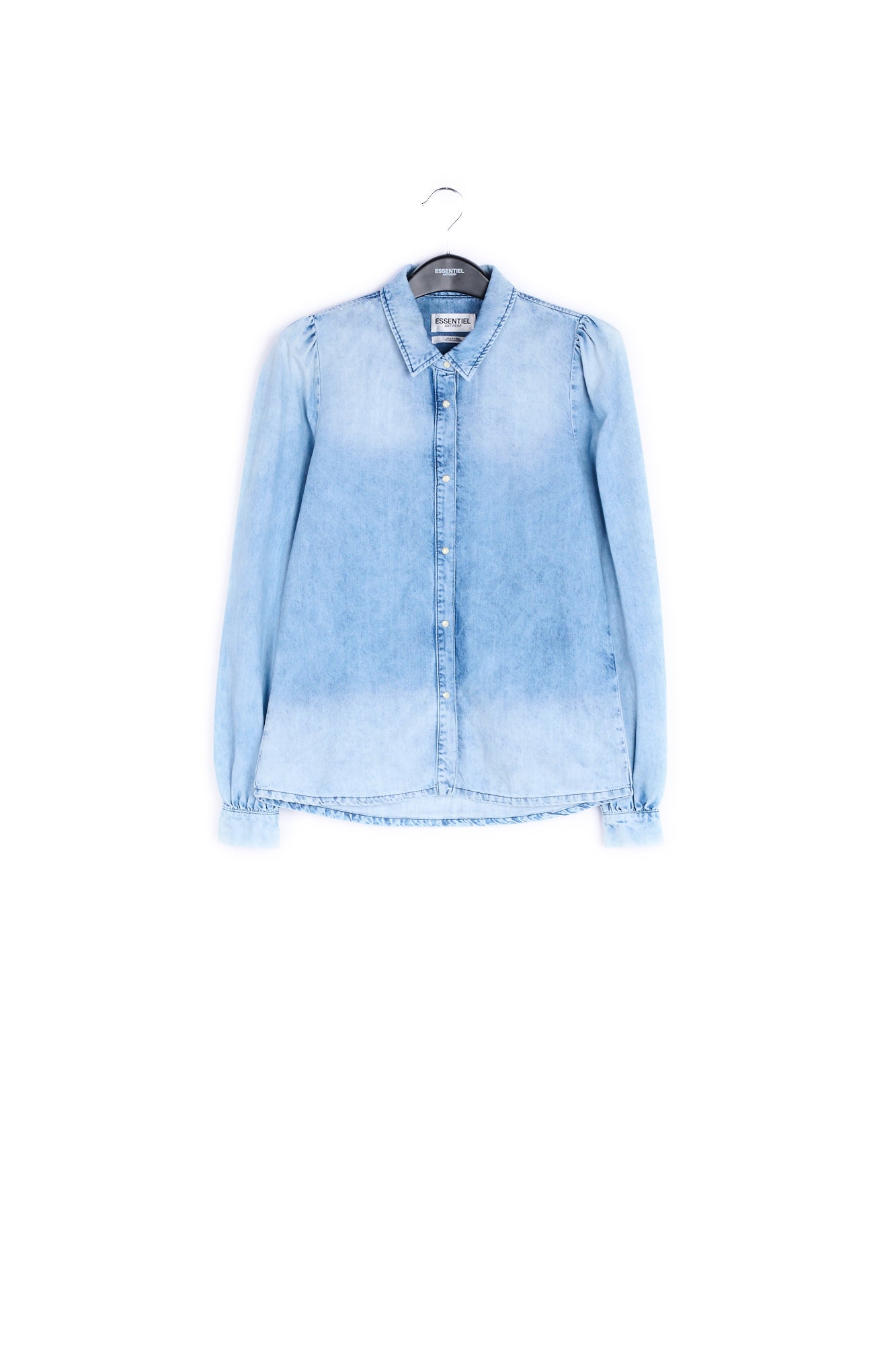 Denim blue faded cotton shirt RE—SSENTIEL | Essentiel second hand