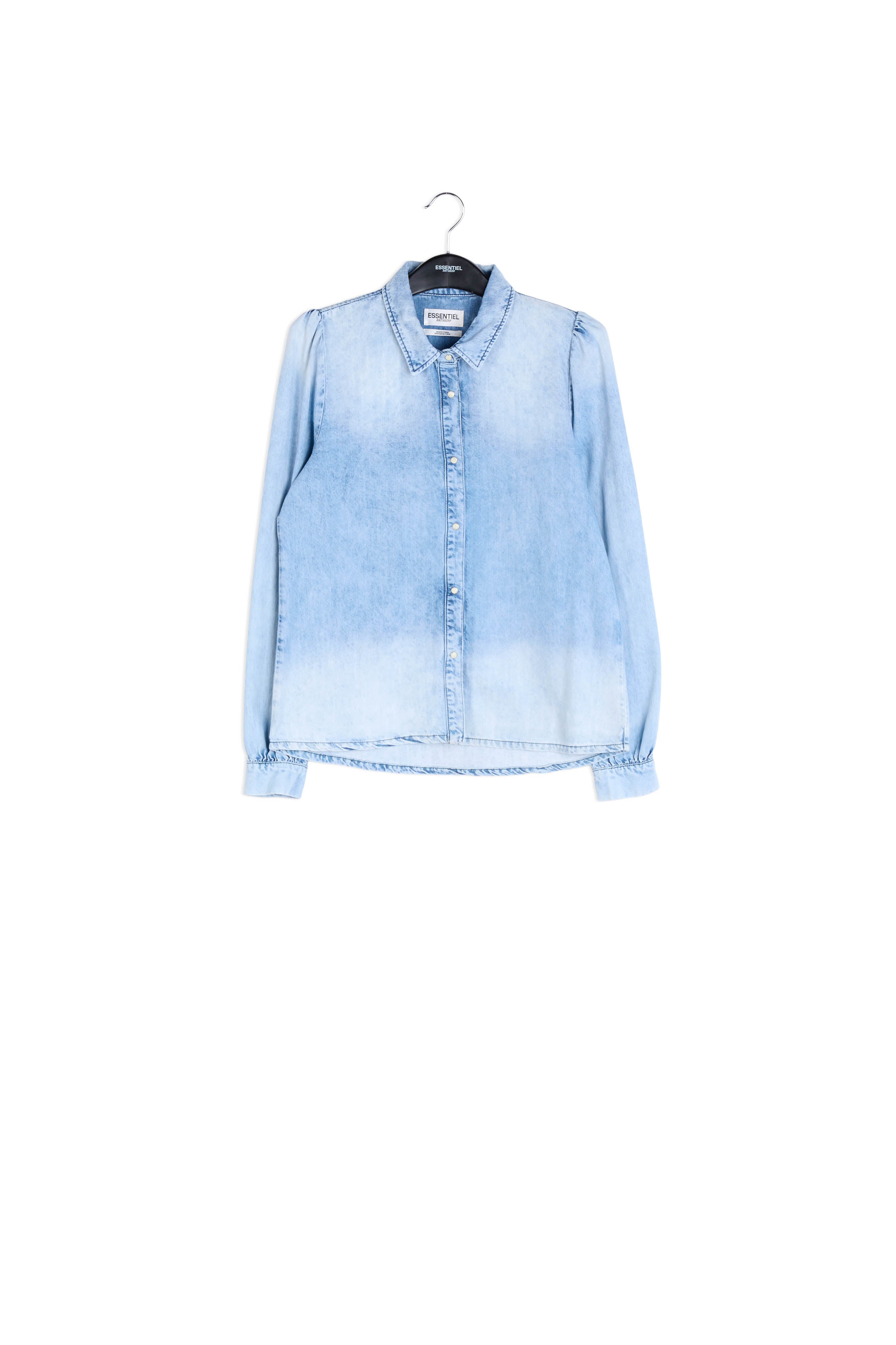 Denim blue faded cotton shirt RE—SSENTIEL | Essentiel second hand