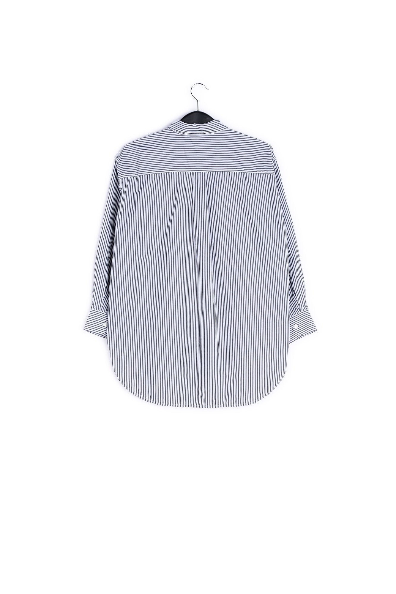 Grey and off-white striped cotton shirt RE—SSENTIEL | Essentiel second hand