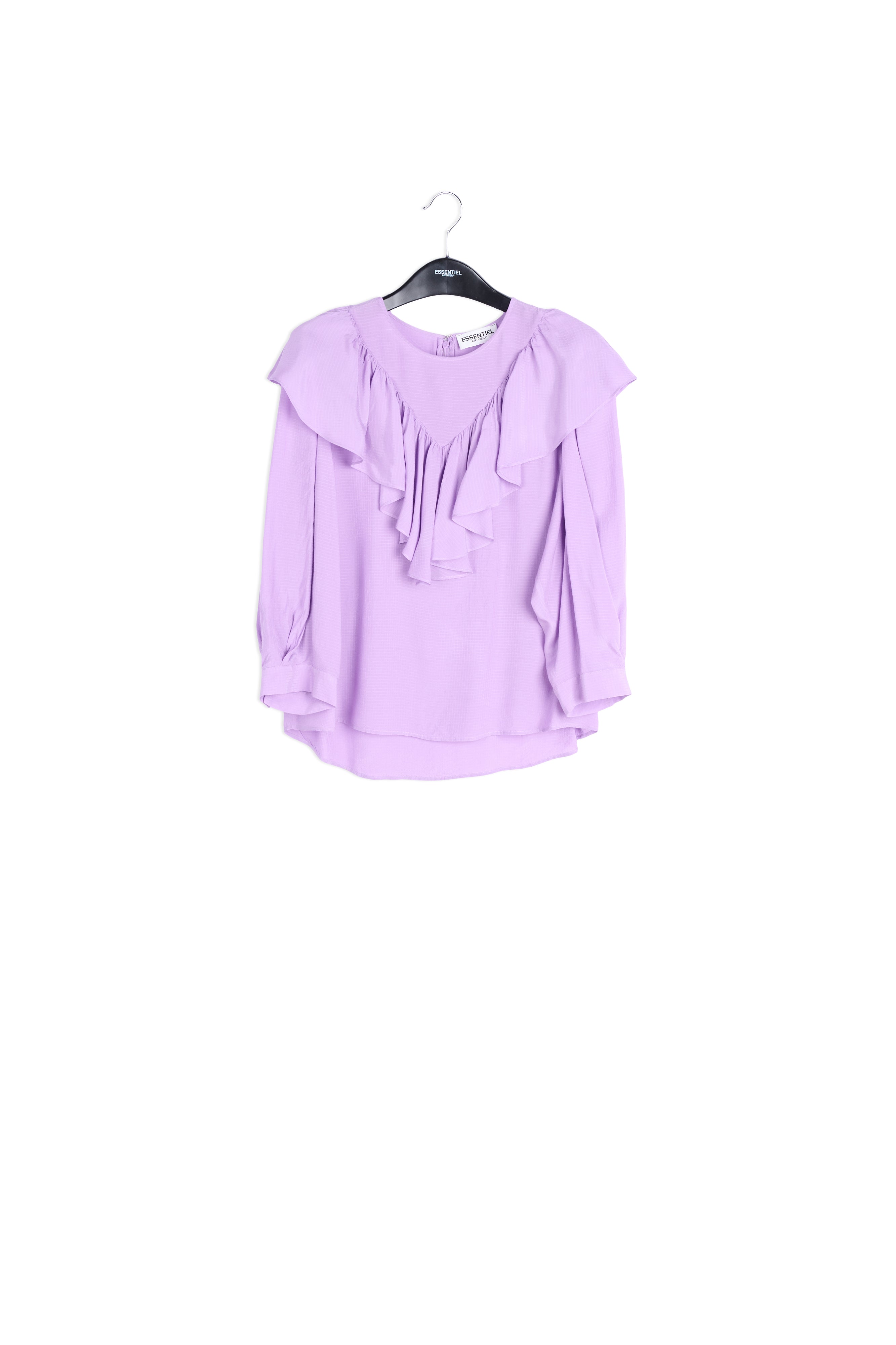 Lilac fluid loose-fit top with ruffles RE—SSENTIEL | Essentiel second hand