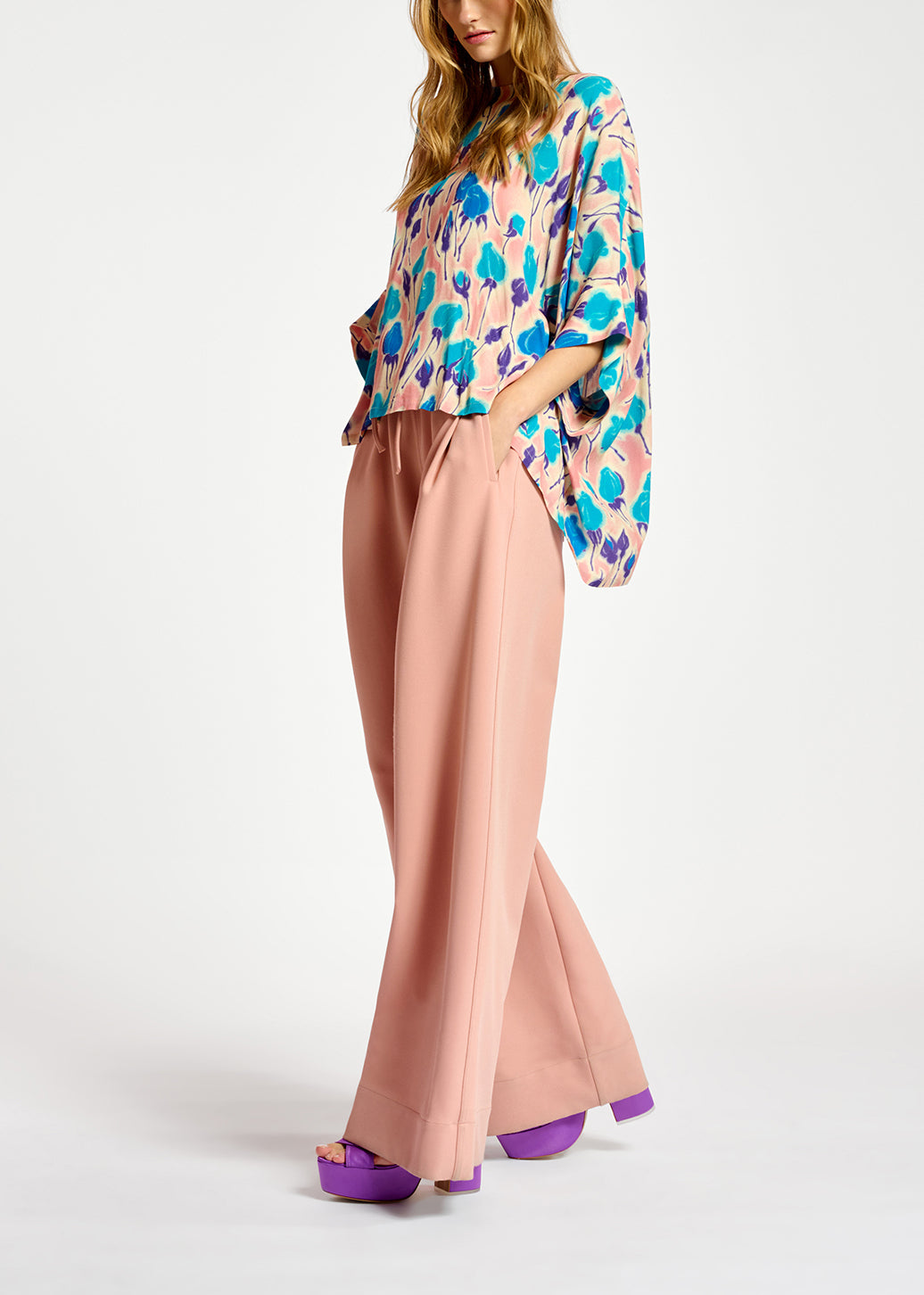 Vintage pink wide-leg pants RE—SSENTIEL | Essentiel second hand