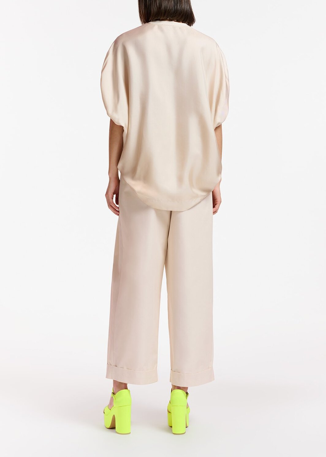 Off-white T-shirt with silk back panel RE—SSENTIEL | Essentiel second hand