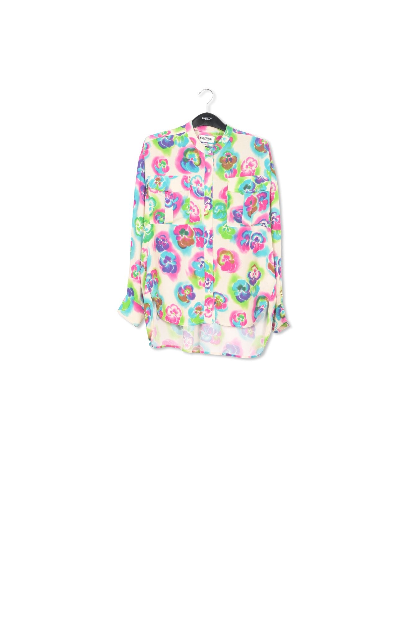 Multicolor oversized shirt with floral print RE—SSENTIEL | Essentiel second hand