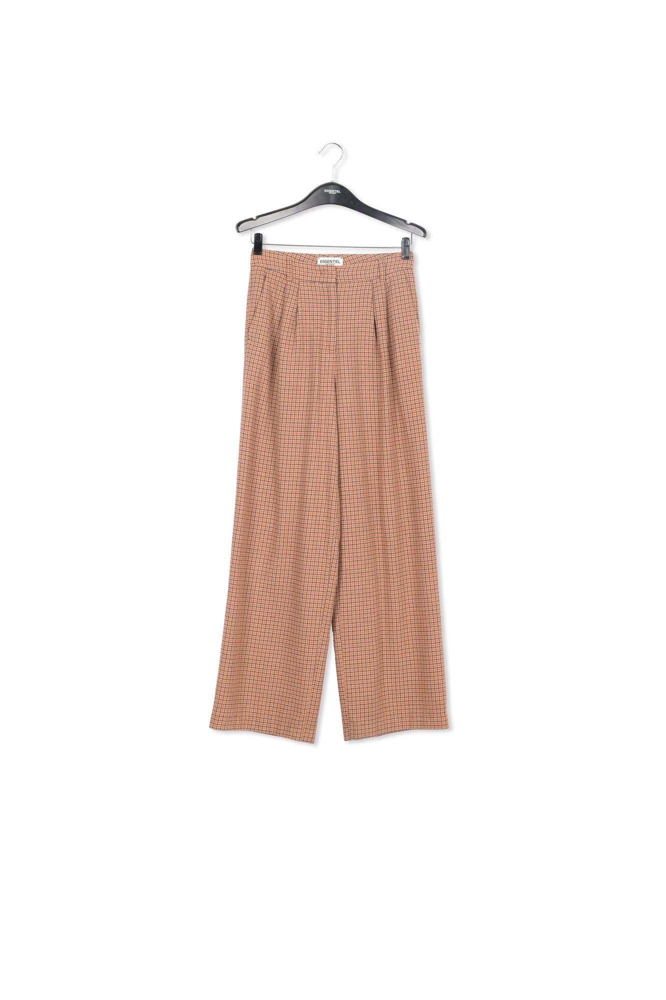 Brown checked wide-leg pants RE—SSENTIEL | Essentiel second hand