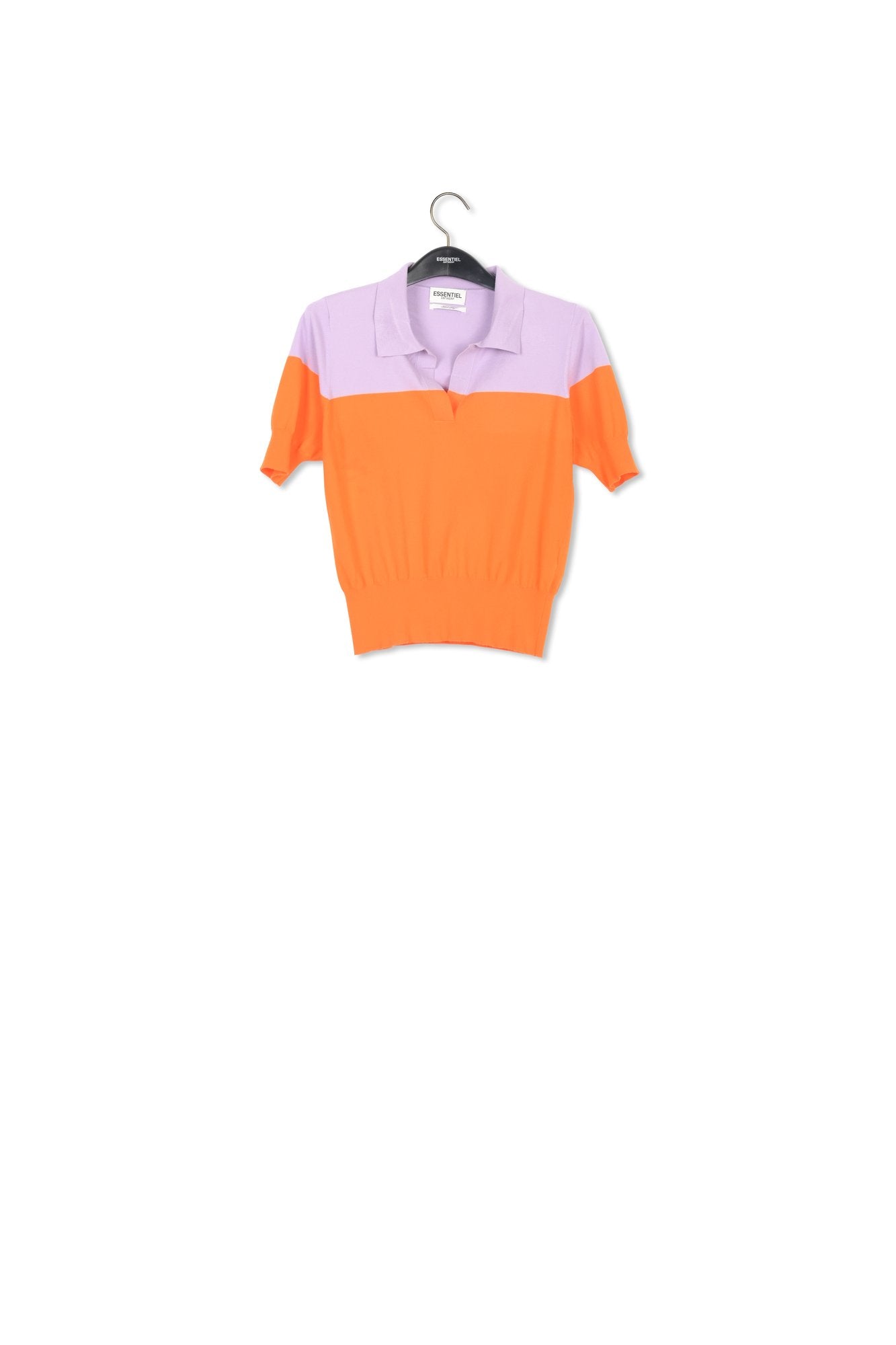 Oranje en lila gebreide polotop RE—SSENTIEL | Essentiel second hand