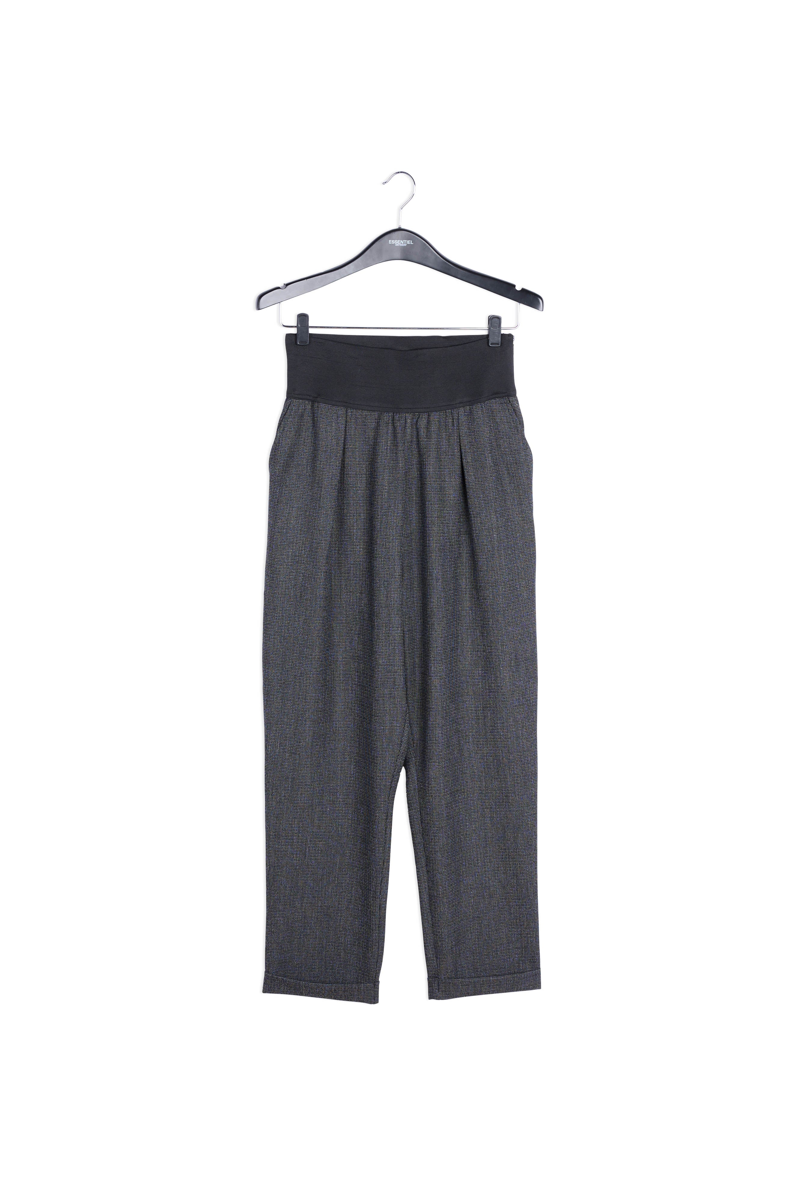 High-waisted black and white tapered pants RE—SSENTIEL | Essentiel second hand