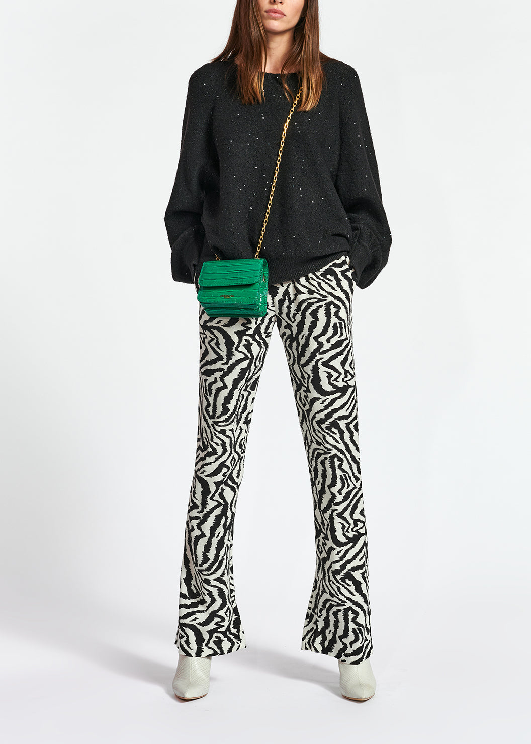 Black oversized sequined sweater RE—SSENTIEL | Essentiel second hand