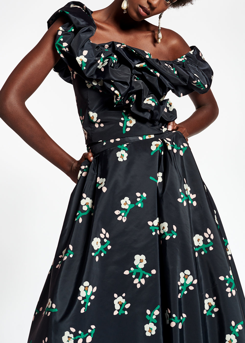 Black taffeta bustier top RE—SSENTIEL | Essentiel second hand