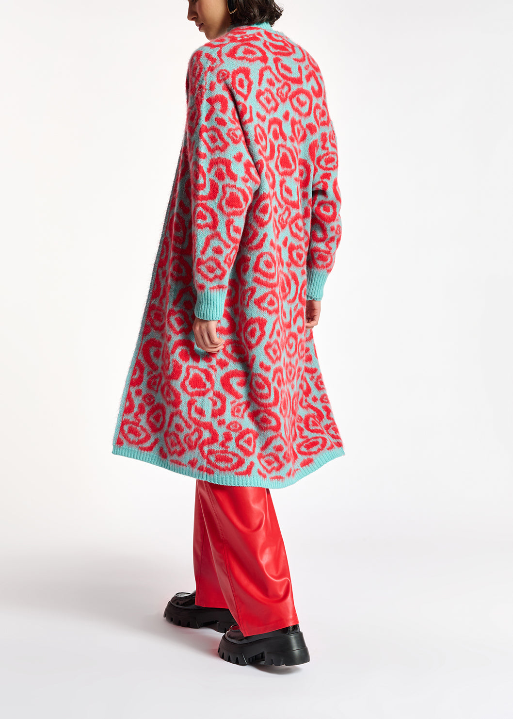 Blue and red leopard-print cardigan RE—SSENTIEL | Essentiel second hand